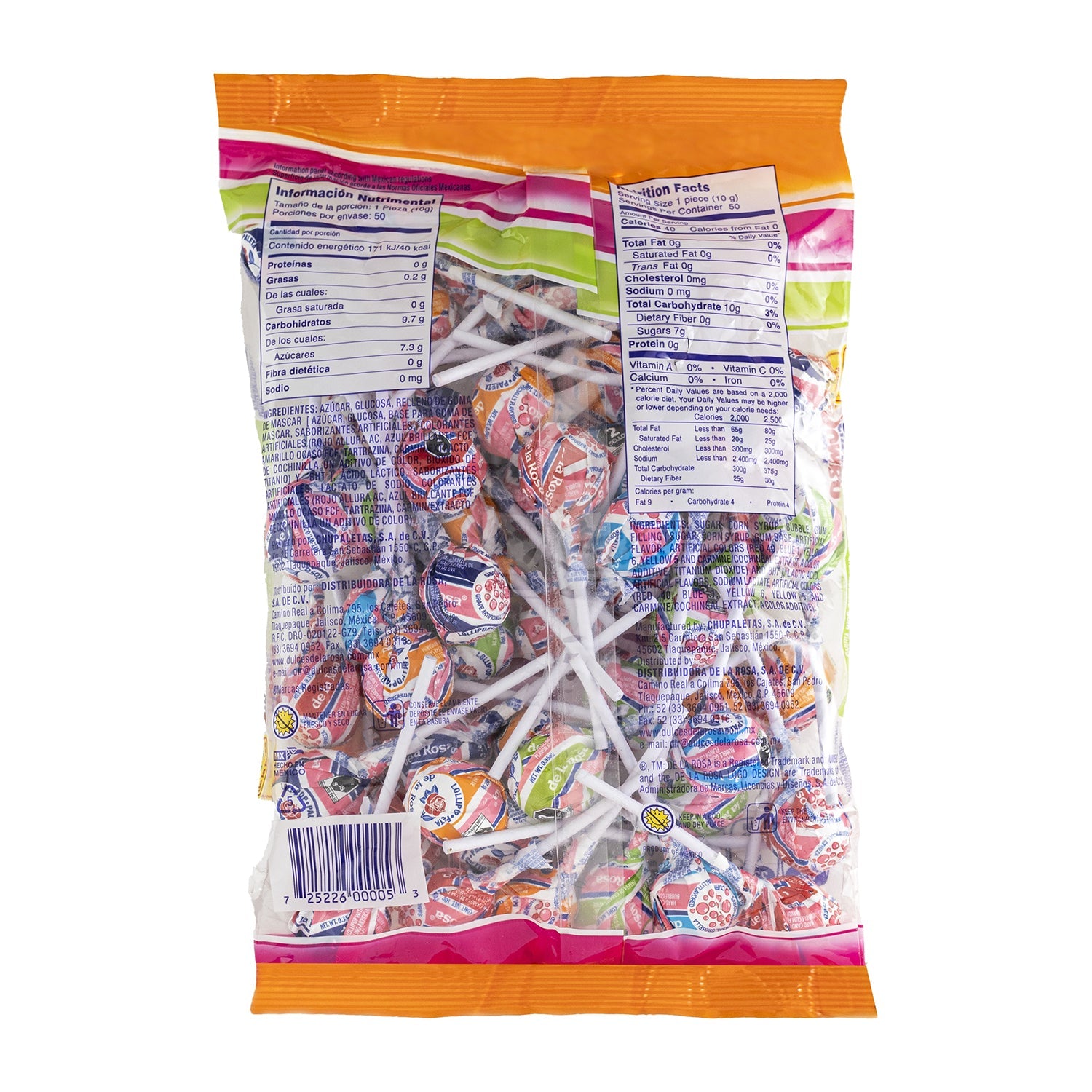 De La Rosa Mini Assorted Mexican Candy Pallets | 50ct Bag - Perfect for Parties, Snacks & Gifting