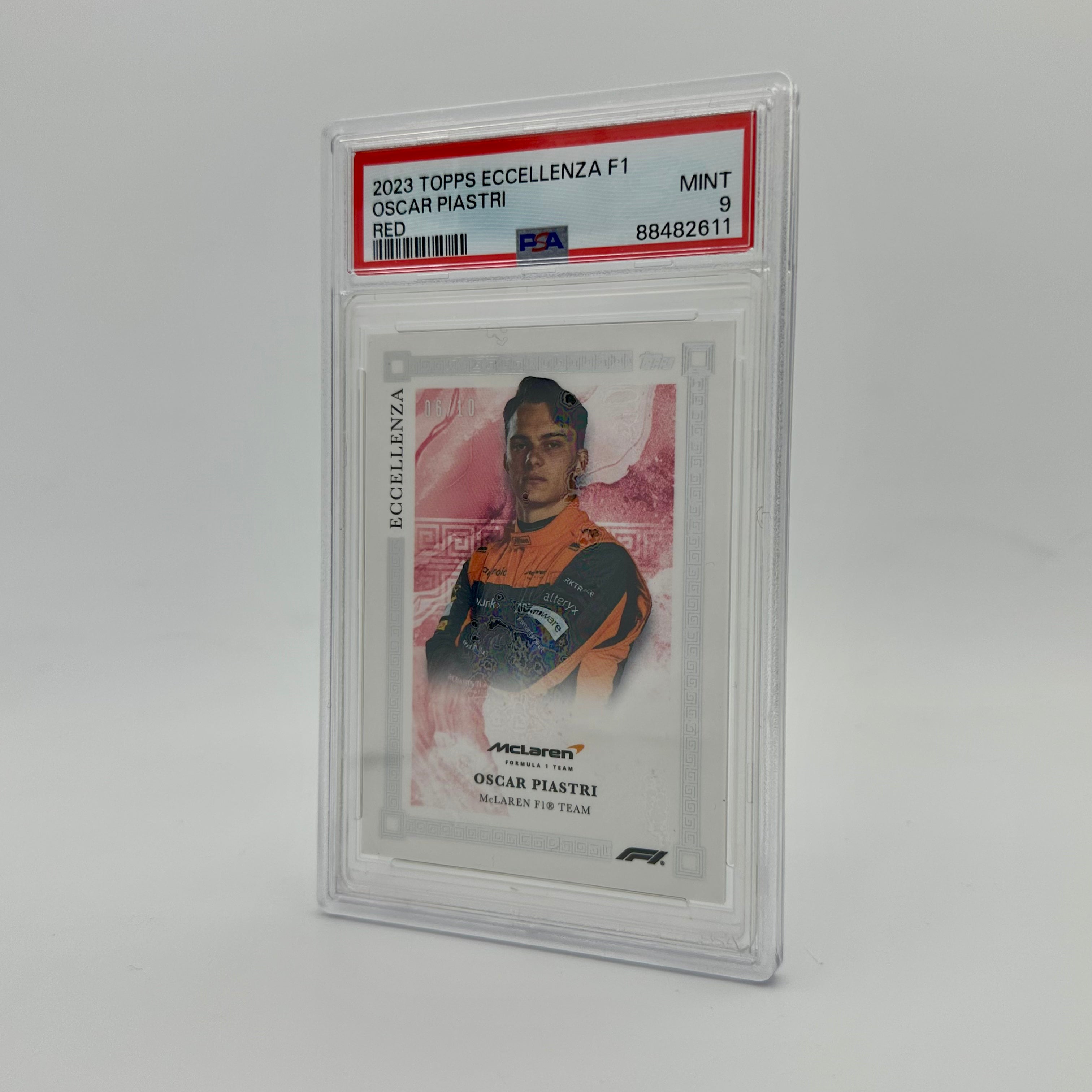 2023 Oscar Piastri Rookie Card PSA 9 Eccellenza Driver - 06/10 Red - Perfect for F1 Collectors & Racing Memorabilia Enthusiasts