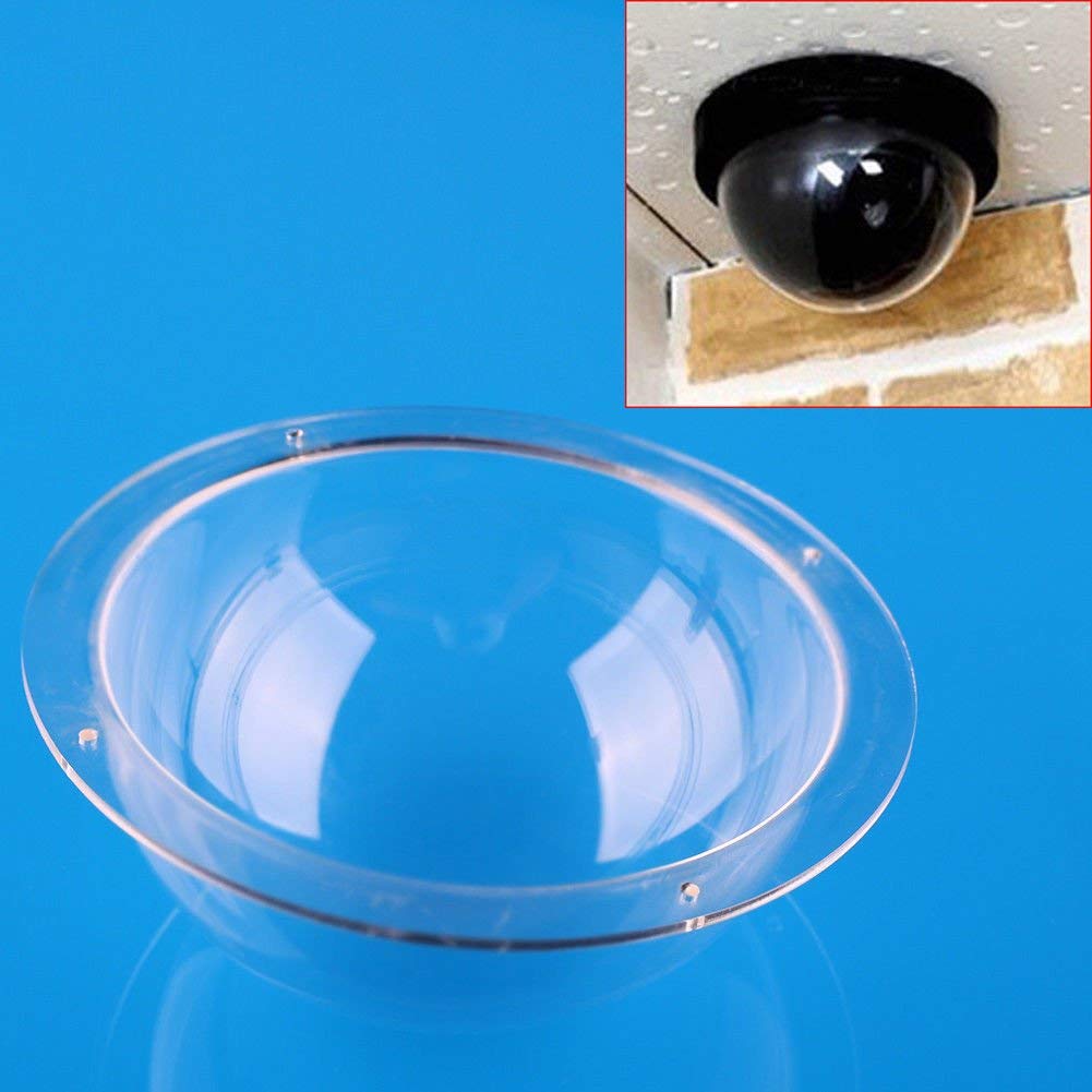 3.94 Inch (100MM) Clear Acrylic Dome Flange with 4 Holes - Replacement CCTV Camera Cover for Indoor/Outdoor Security Surveillance - Durable Plastic Hemisphere Housing for Home & Business Protection