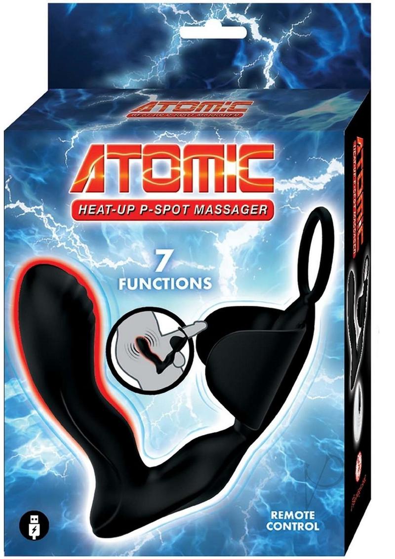 Atomic Heat Up Rechargeable Silicone Massager - Black | Deep Tissue Muscle Relaxation for Back, Neck & Shoulder Pain Relief | Perfect for Home & Office Use