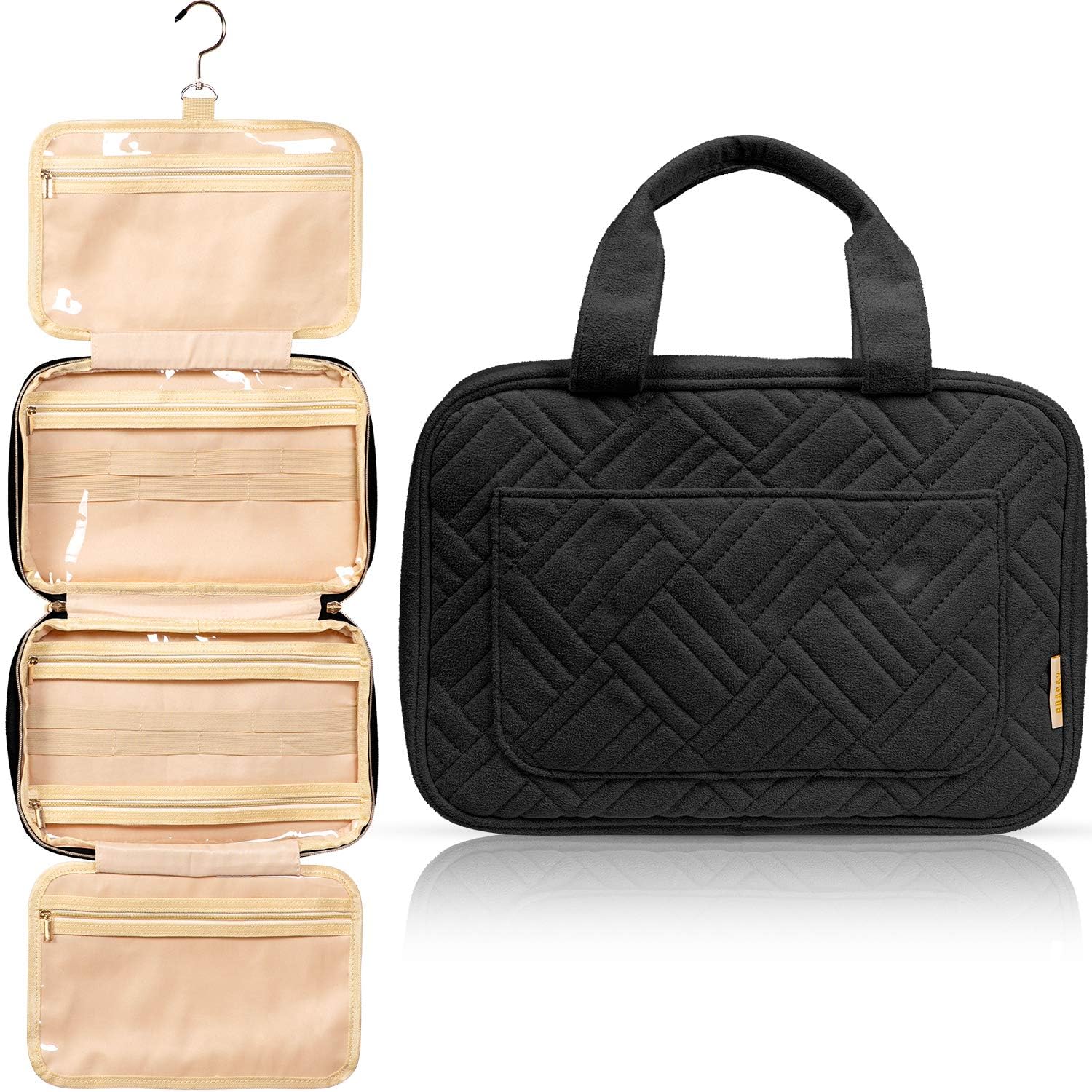BOACAY Hanging Travel Toiletry Bag for Women - Waterproof Makeup Organizer with Multiple Pockets for Cosmetics, Toiletries & Travel Essentials - Perfect for Bathroom, Shower & On-the-Go Use