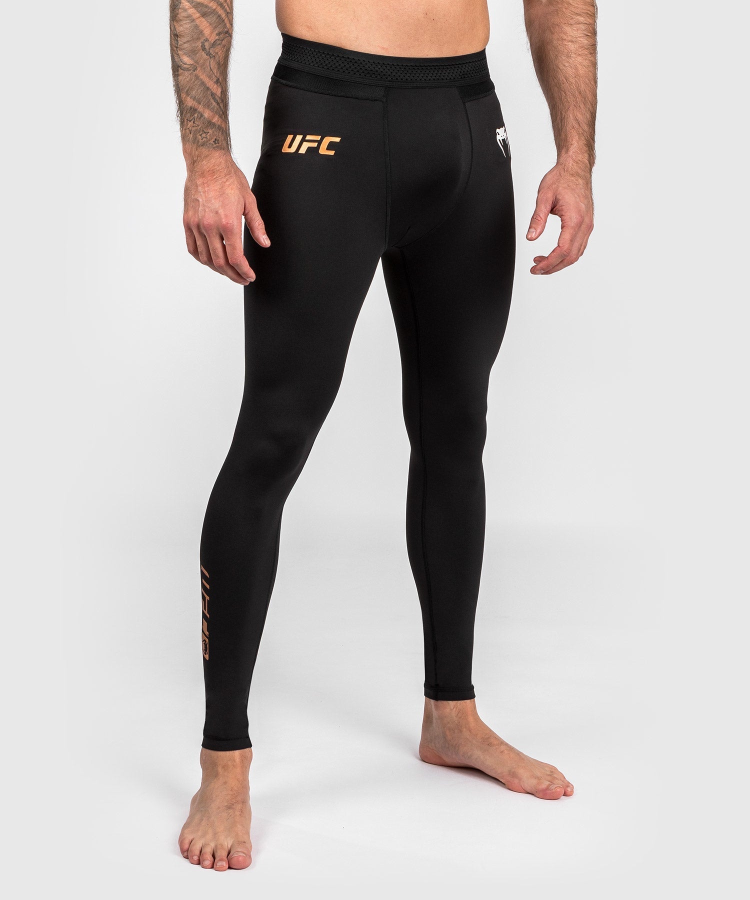 Venum UFC Adrenaline Fight Week Men's Performance Compression Tights - Black | MMA Training & Workout Gear for Fighters & Athletes