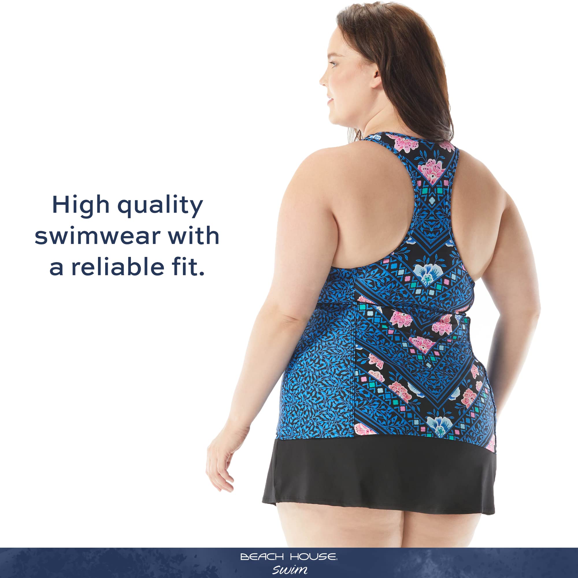 BEACH HOUSE Emma Swim Skort - Modest Plus Size Swimsuit Skirt with Built-in Shorts for Women | High Waist Swimwear Cover Up | Perfect for Beach, Pool, and Water Activities