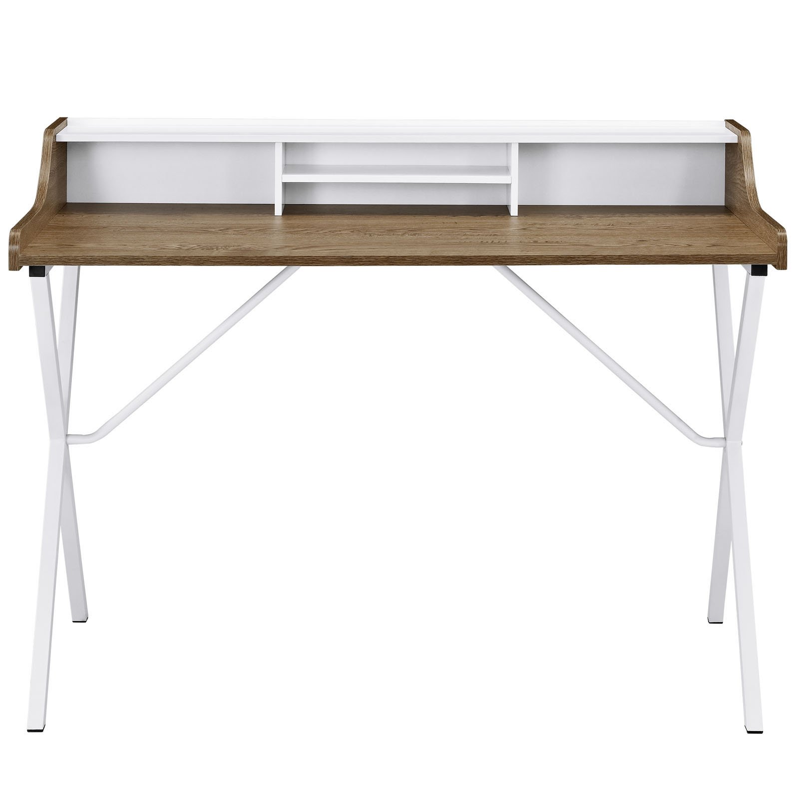 Modway Walnut Bin Desk - Stylish Home Office Desk with Storage Bins for Small Spaces, Dorm Rooms & Workspaces