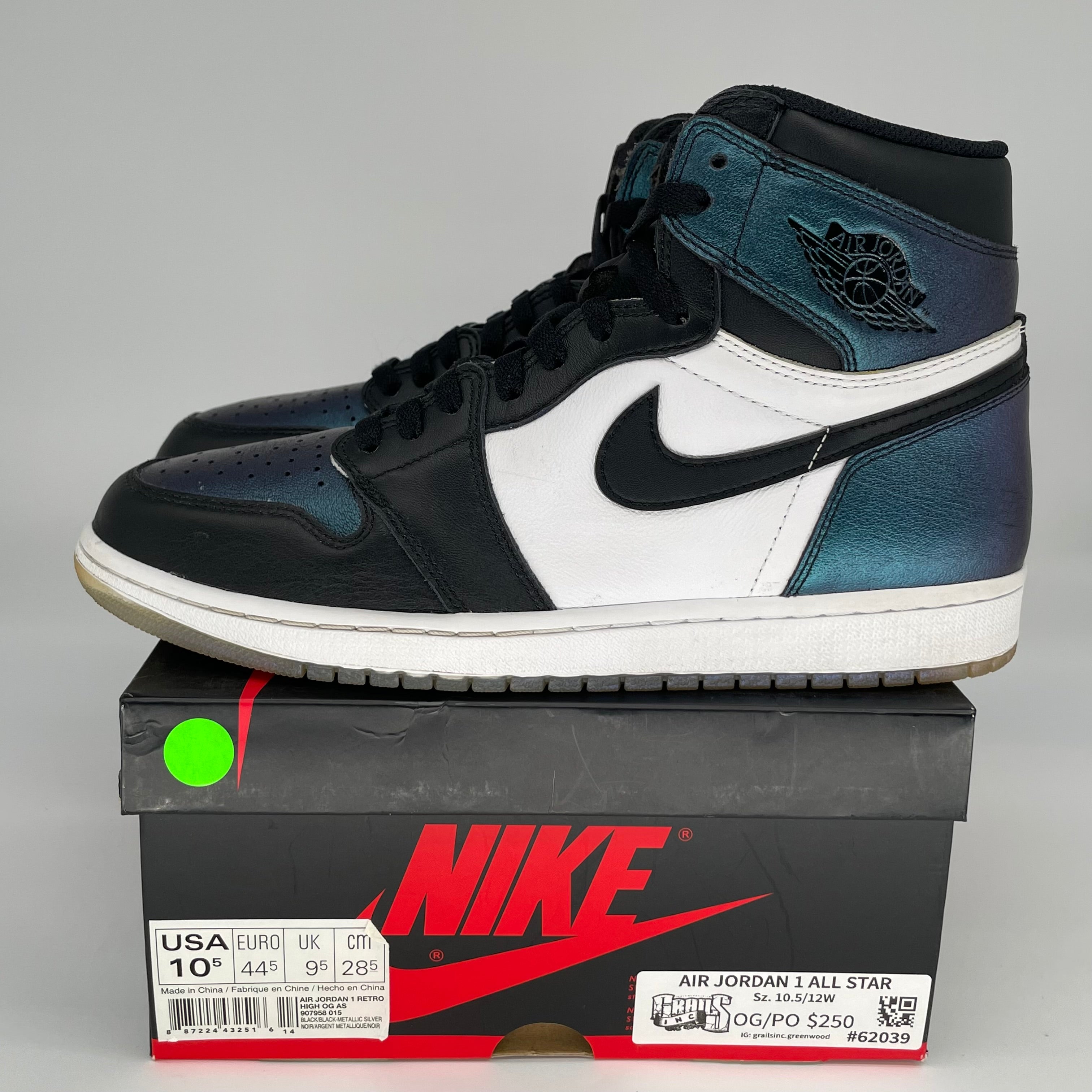 AIR JORDAN 1 ALL STAR Basketball Shoes Men's Size 10.5 - Style 907958-015 | Retro High Top Sneakers for Streetwear & Court Performance