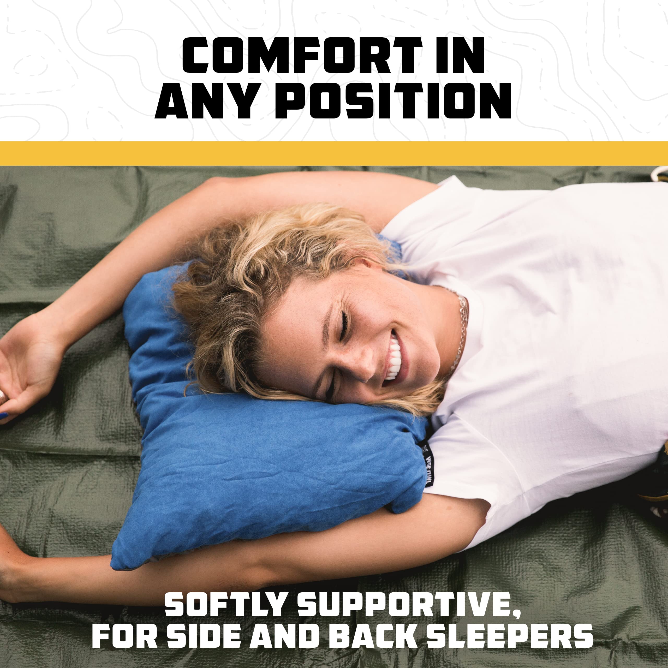 Wise Owl Outfitters Memory Foam Camping & Travel Pillow - Portable Washable Pillow for Airplane, Hiking, Backpacking & Outdoor Adventures - Compact Size for Comfort Anywhere