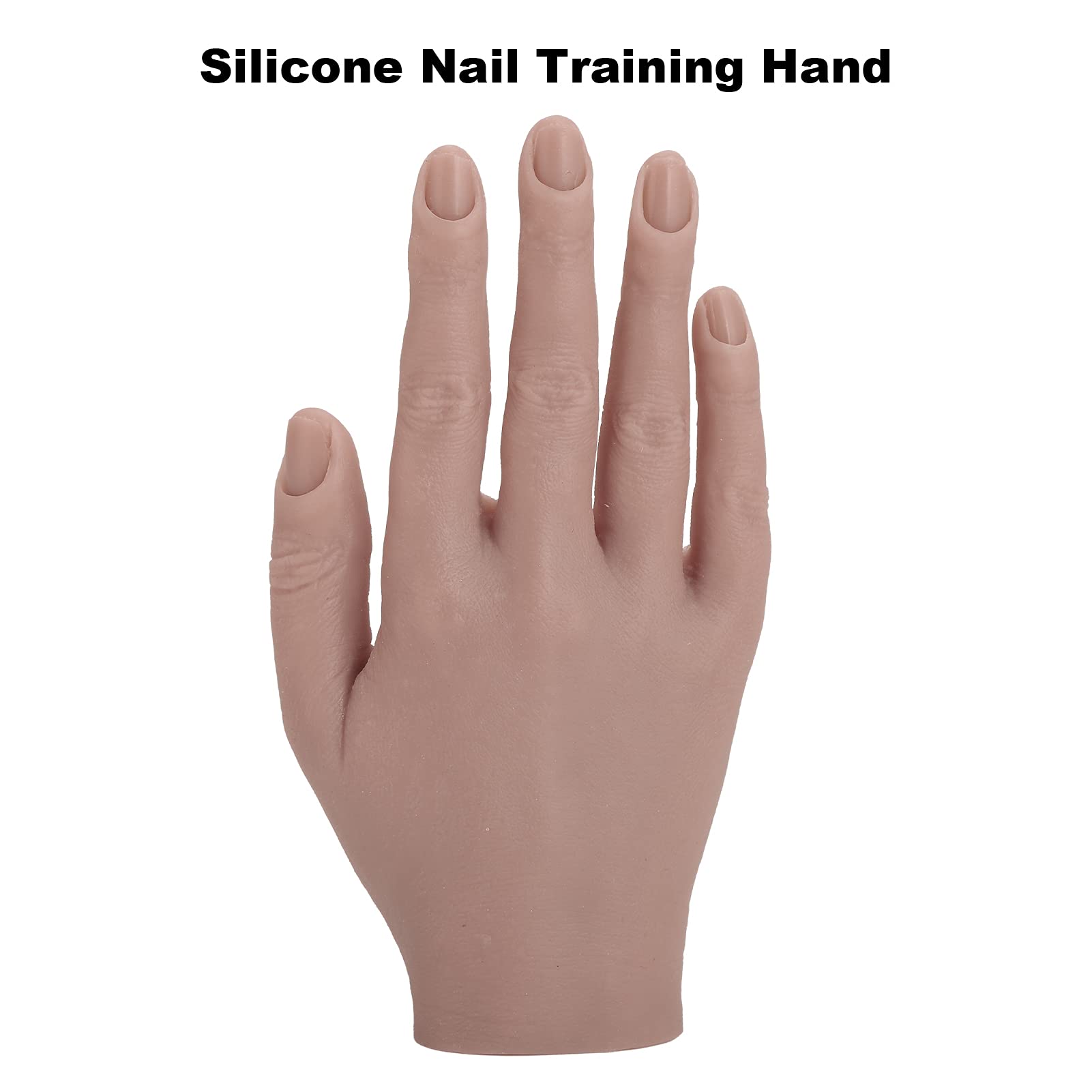 Professional Silicone Nail Practice Hand - Flexible Joint Mannequin Hand for Acrylic Nails & Nail Art Training - Bendable Fake Hand for DIY Manicure Practice - Perfect for Nail Art Beginners (03) - Ideal for Salon Training, Home Practice & Nail Technician Certification Prep