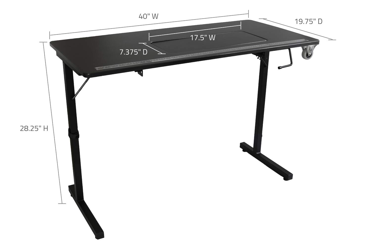 SewingRite SewStation 101 Portable Folding Sewing Table with Adjustable Steel Legs - Compact Black Sewing Desk for Home, Office & Business Use - Ideal for Quilting, Crafting & DIY Projects