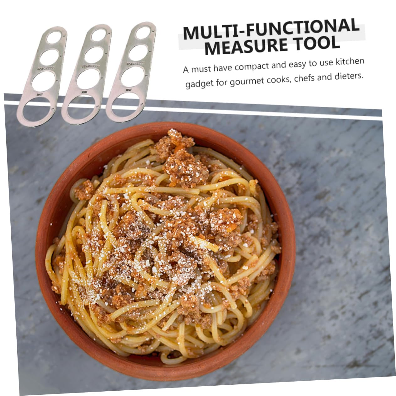 3-Piece Noodle Measuring Ruler Set - Spaghetti Portion Control Tool with 4 Holes - Perfect Kitchen Gadget for Measuring Pasta Portions | Ideal for Home Cooks, Restaurants & Meal Prep