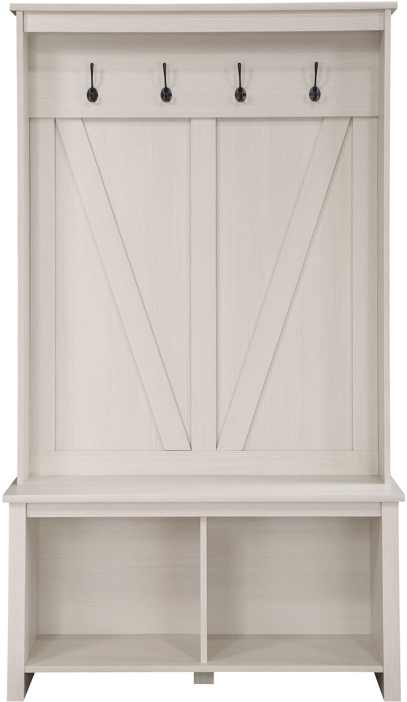 Office Star Garnet Entry Hall Tree [GRN16] - Stylish Coat Rack with Bench & Storage for Home Entryway & Mudroom Organization