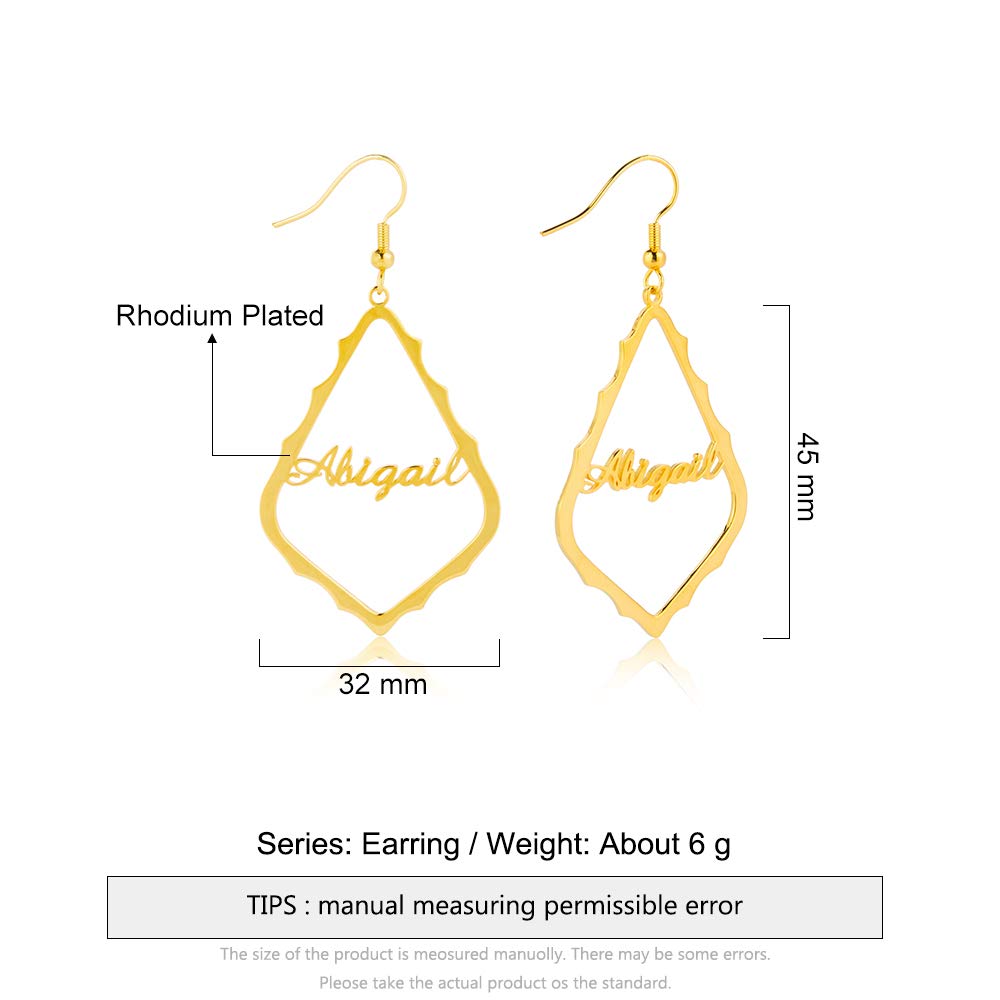 Personalized Name Bamboo Hoop Earrings - Custom Big Oversized Hip Hop Earrings for Women, Wife, Mom, Daughter, Sister - Perfect for Birthday, Graduation, Party & Everyday Wear