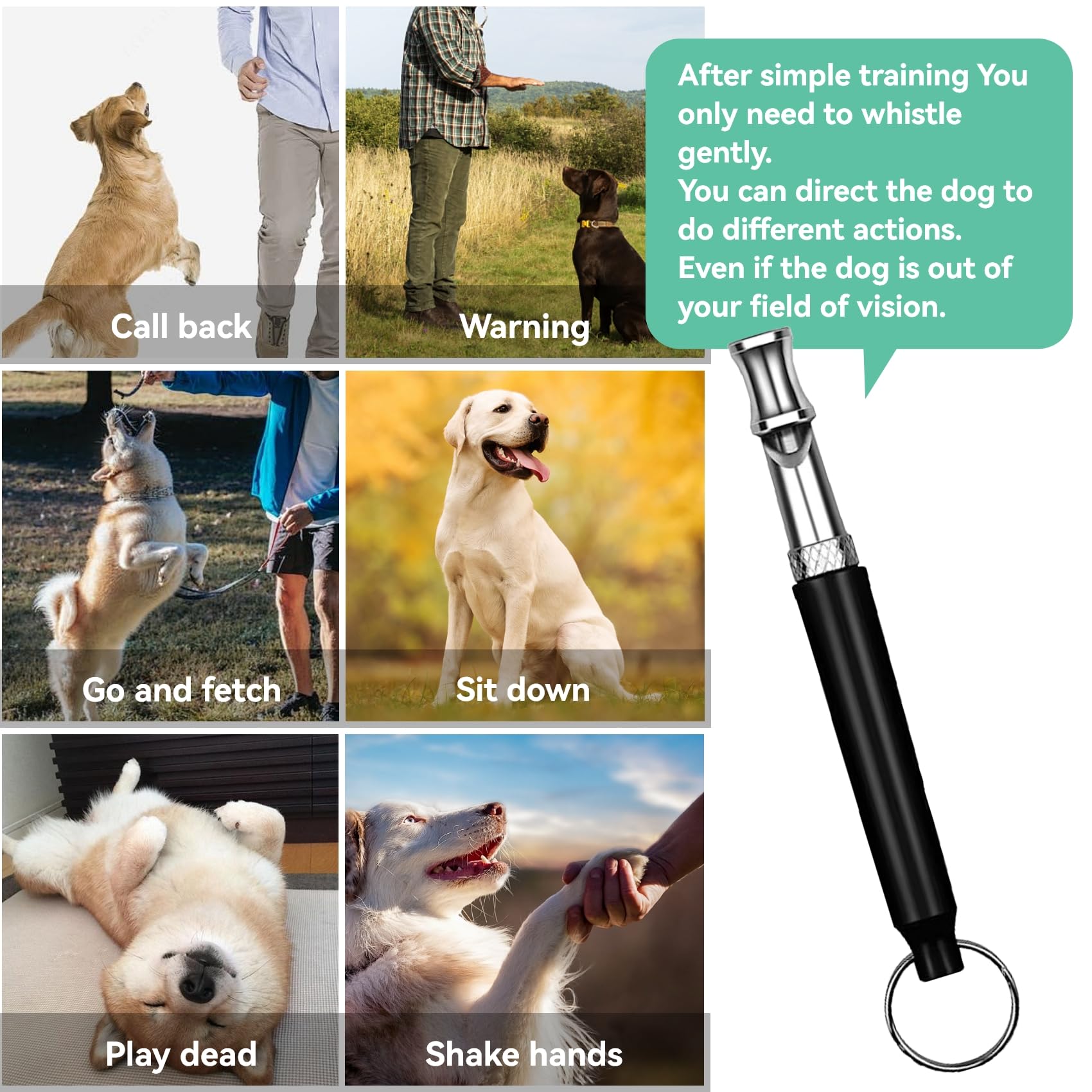 Professional Adjustable Silent Dog Whistle 2-Pack with Lanyard - Effective Recall Training & Bark Control for Dogs - Perfect for Obedience Training, Hunting, and Neighbor's Noisy Pets