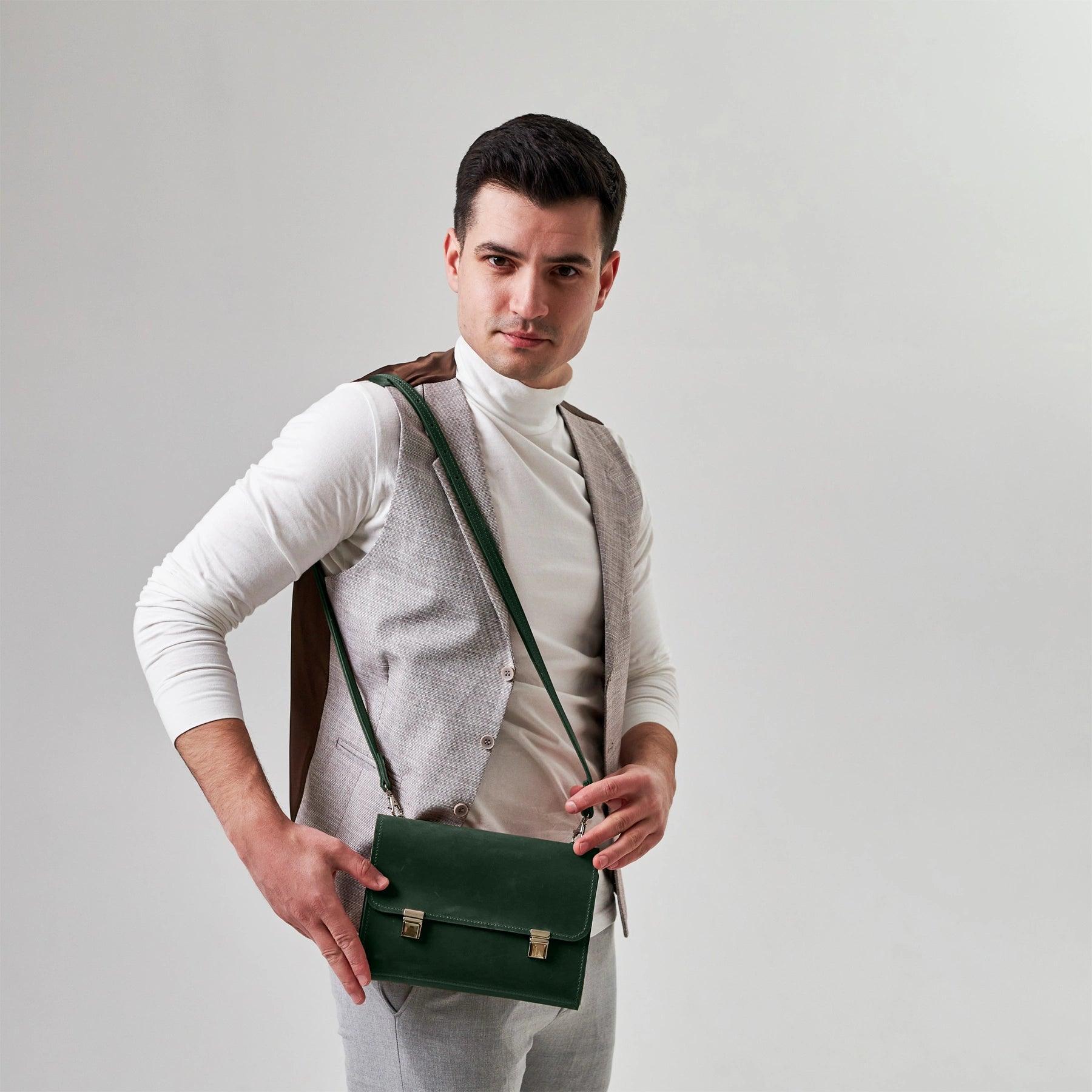 Premium PU Leather Notebook Cover with Adjustable Shoulder Strap - Stylish & Durable Laptop Sleeve for Work, School & Travel