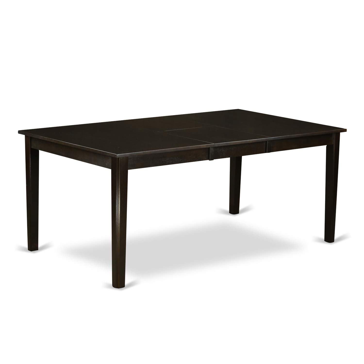 East West Furniture HECA5-CAP-W 5-Piece Cappuccino Dining Set with 42x72 Inch Rectangle Pedestal Table & 4 Chairs - Perfect for Kitchen, Dining Room, Breakfast Nook & Small Space Entertaining