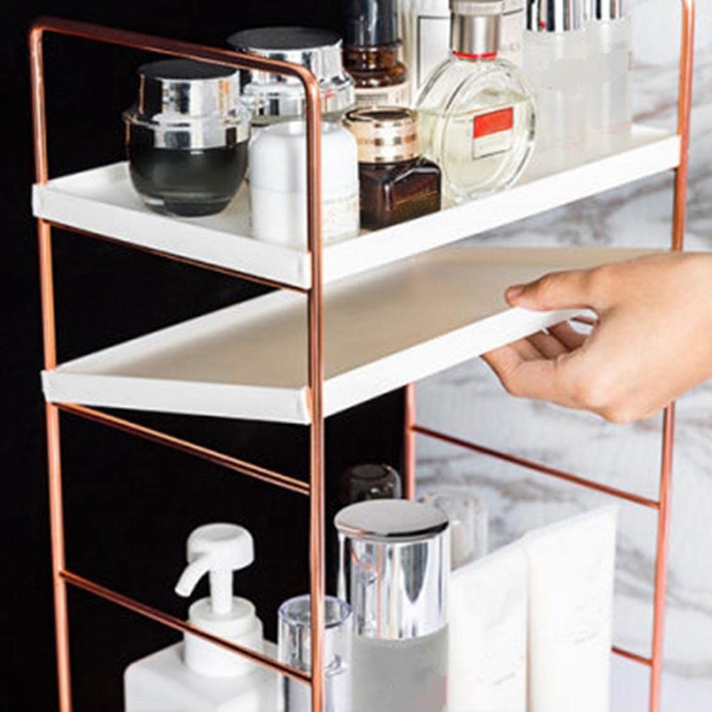 IVELECT 2-Tier Spice Rack Organizer - Golden Kitchen Shelf for Spice Bottles & Seasoning Storage - Perfect for Countertop, Pantry, and Cabinet Organization