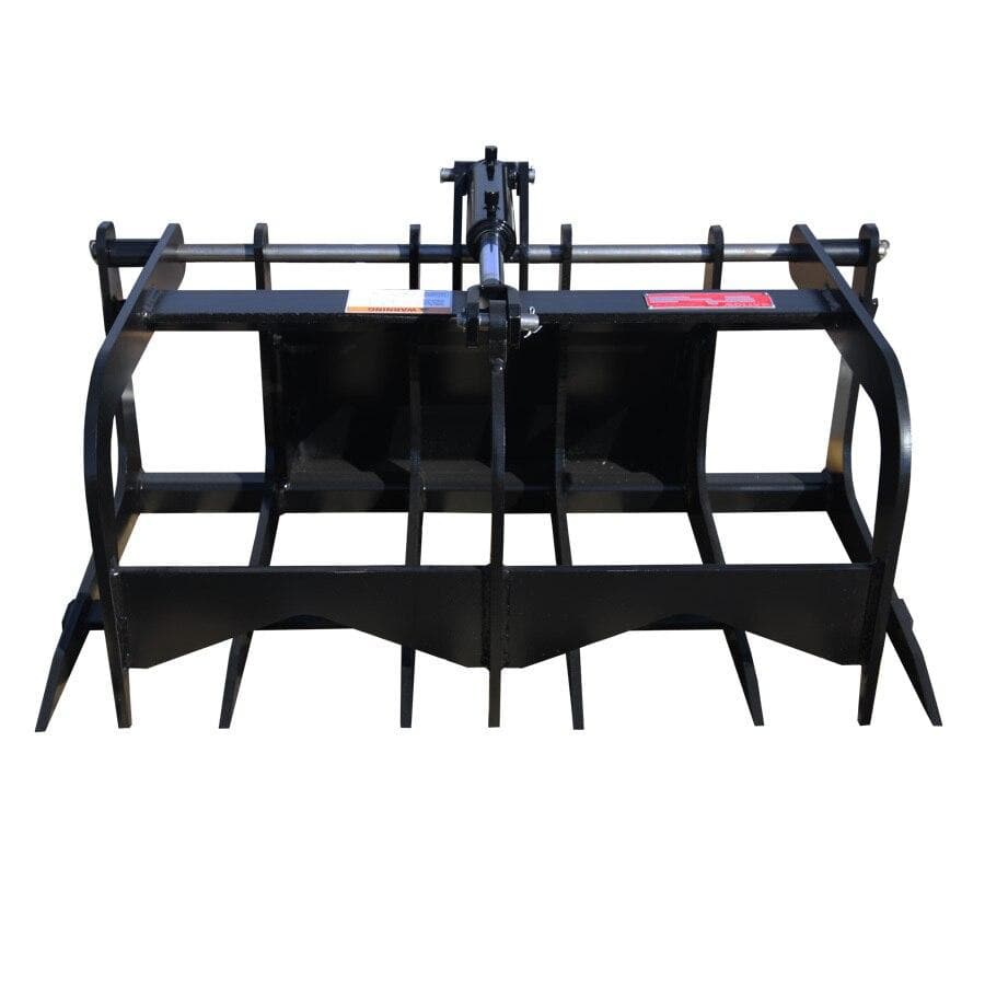 Compact Skid Steer Grapple Rake Attachment - Heavy Duty Claw Bucket for Landscaping, Logging & Debris Removal - Fits Bobcat, Kubota & John Deere Skid Steers - Perfect for Tree Trimming, Brush Clearing & Construction Site Cleanup
