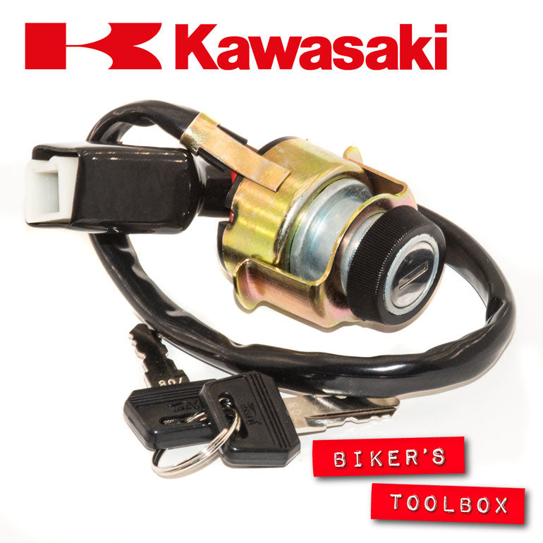 Kawasaki 4 Wire Ignition Switch - Universal Motorcycle Key Starter Replacement for Classic Bikes - Perfect for Harley, Honda, Yamaha & More - Ideal for Repair, Restoration & Custom Builds