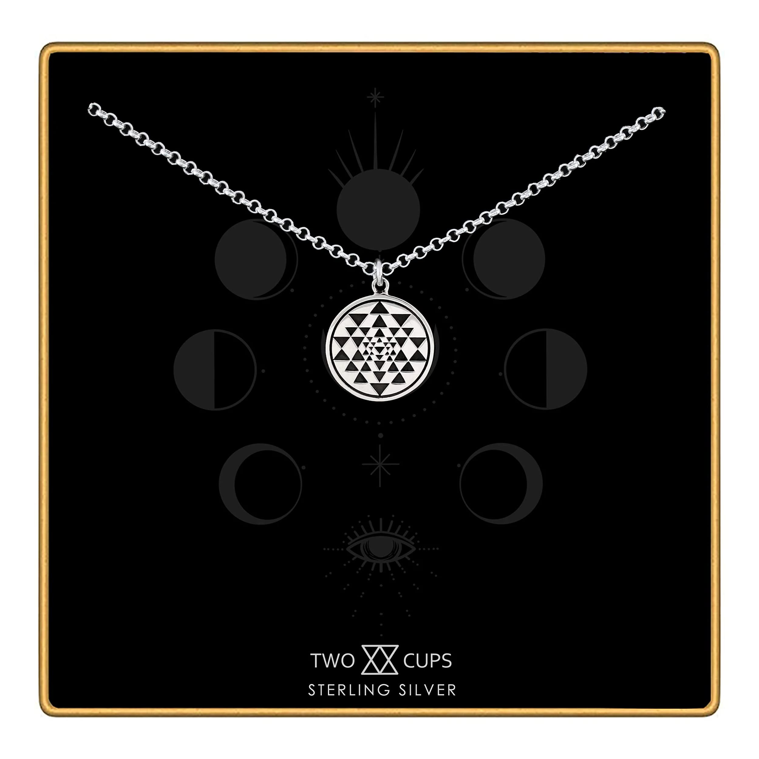 925 Sterling Silver Sri Yantra Pendant Necklace - Spiritual Jewelry for Meditation, Yoga & Chakra Balancing | Perfect Gift for Women