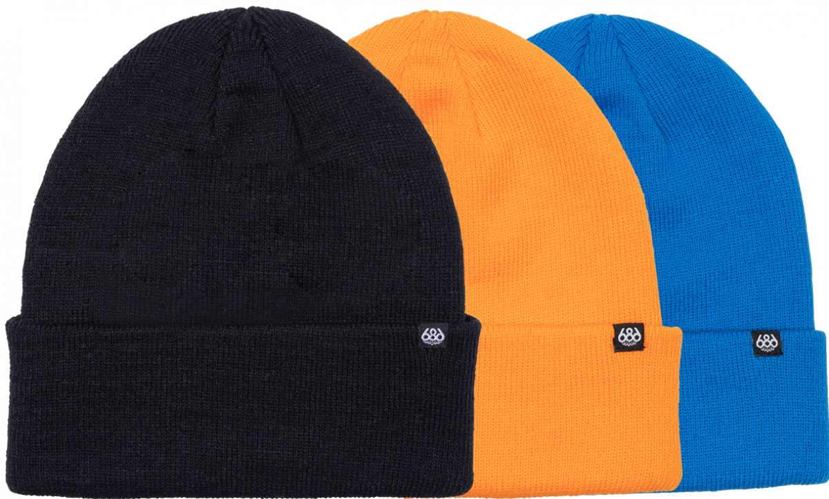 686 Standard Roll Up Beanie 3 Pack - Winter Hats for Men & Women - Warm Knit Skull Caps for Cold Weather - Perfect for Skiing, Snowboarding & Outdoor Activities (2024 Edition)