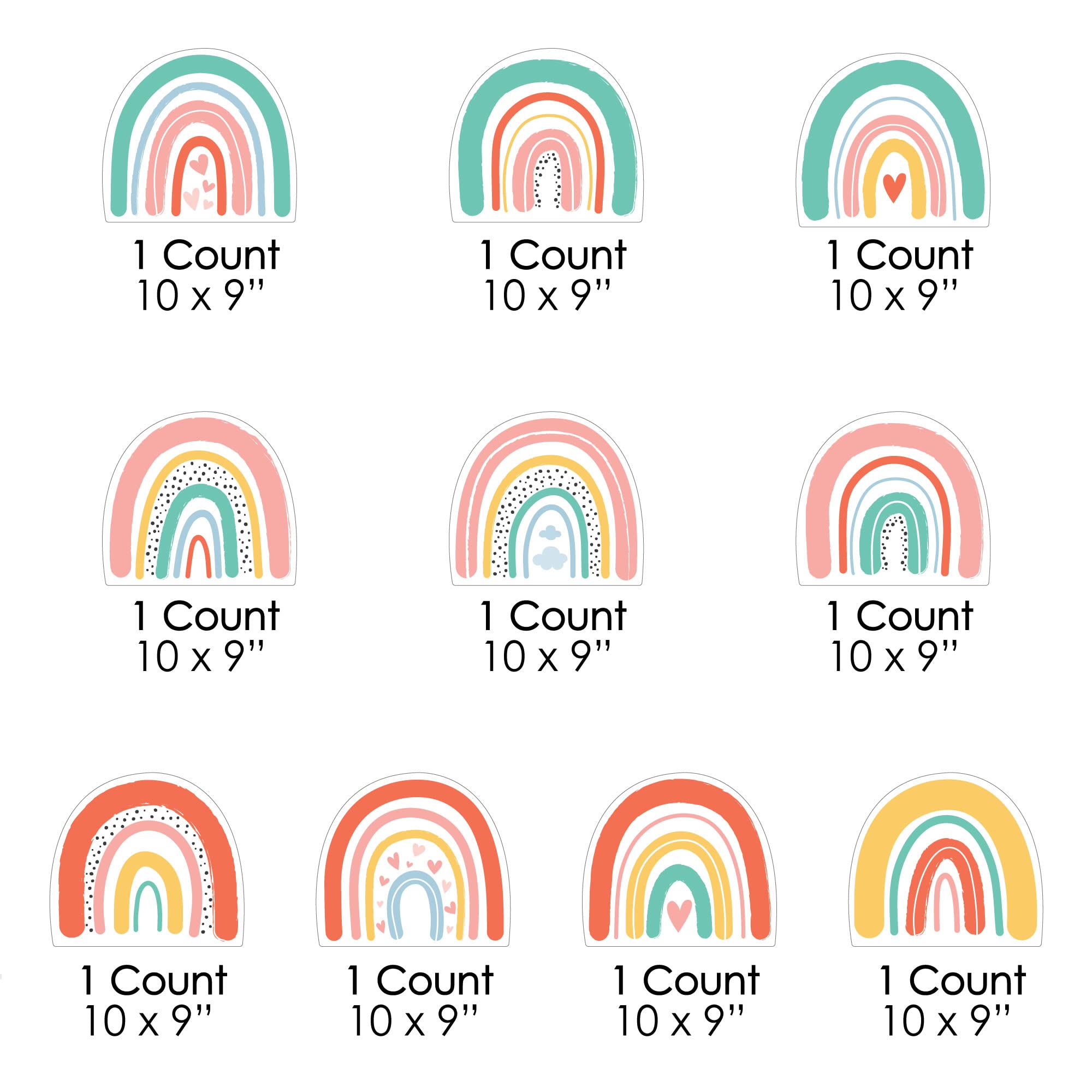 Big Dot of Happiness Hello Rainbow Lawn Decorations - 10-Piece Outdoor Boho Party Decor Set for Baby Showers, Birthdays & Garden Parties | Vibrant Yard Signage for Outdoor Celebrations
