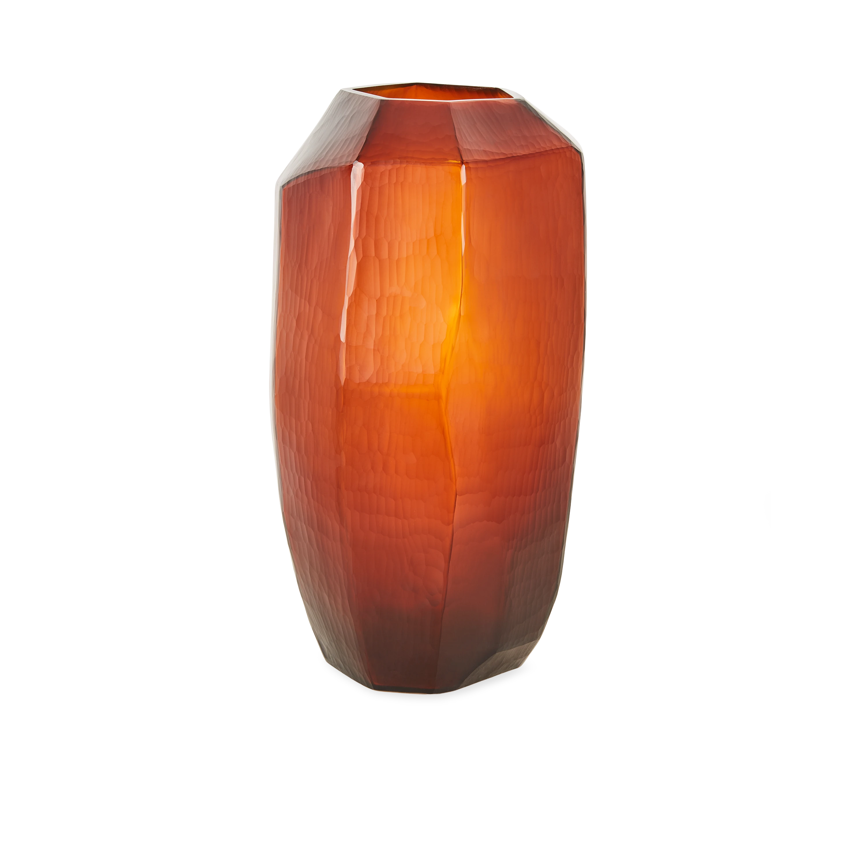 Modern Cubist Ceramic Vase - Dark Brown Handmade Home Decor for Living Room, Dining Table & Office Desk | Unique Geometric Design Centerpiece for Plants & Flowers