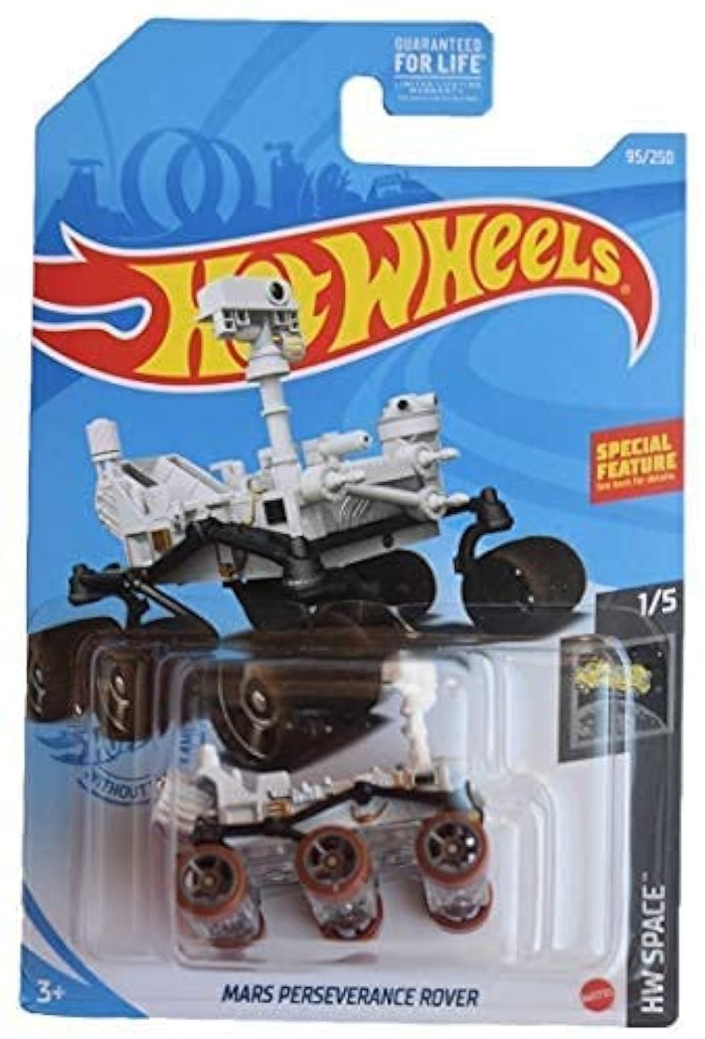 Hot Wheels Mars Perseverance Rover 1:64 Scale Die-Cast Vehicle - White Limited Edition 95/250 - NASA Space Exploration Collectible for Kids & Adults - Perfect for Display, Gifting & Space-Themed Collections