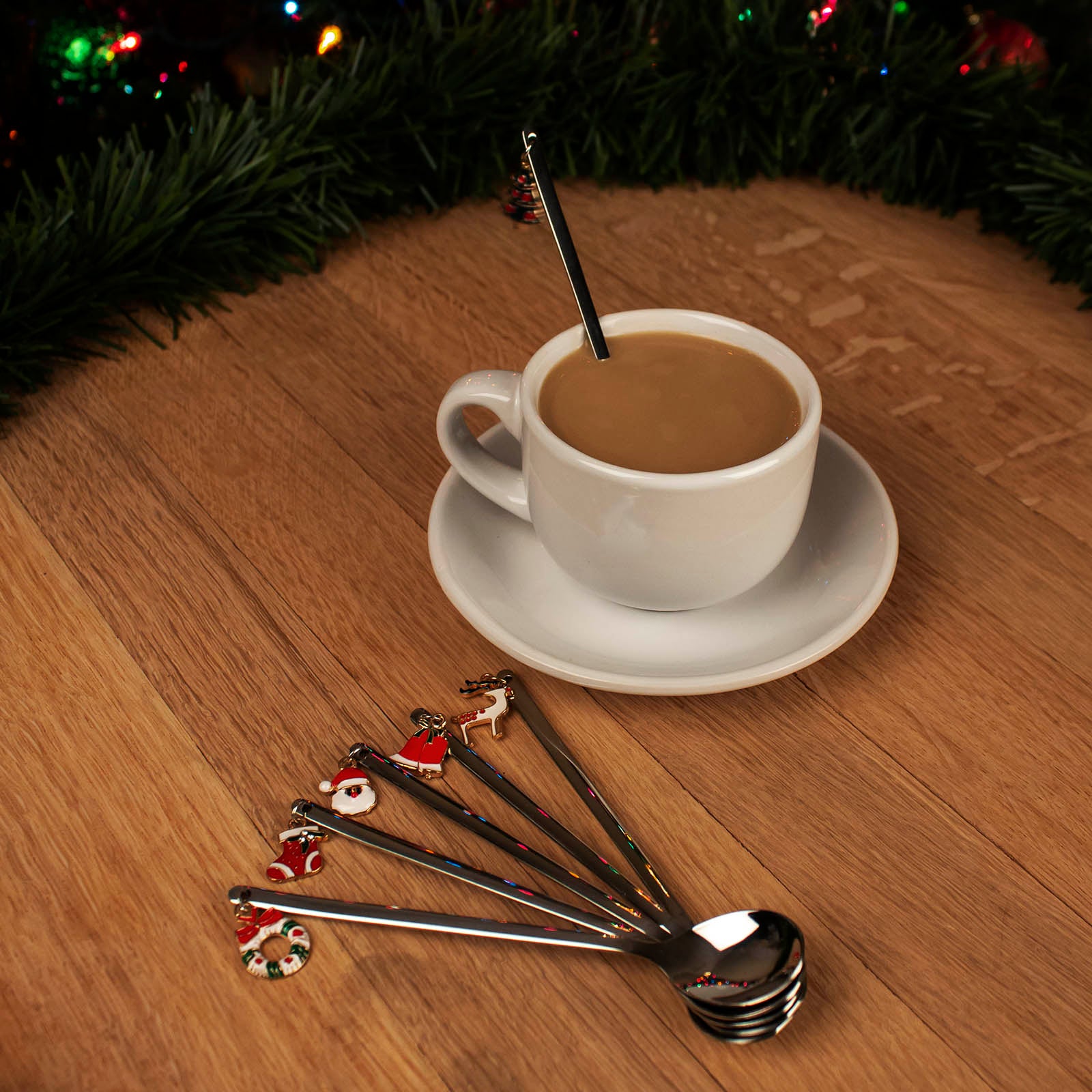 Holiday Themed Demi Spoon Set - Perfect for Christmas, Thanksgiving & Party Desserts - Elegant Mini Utensils for Ice Cream, Coffee & Tea