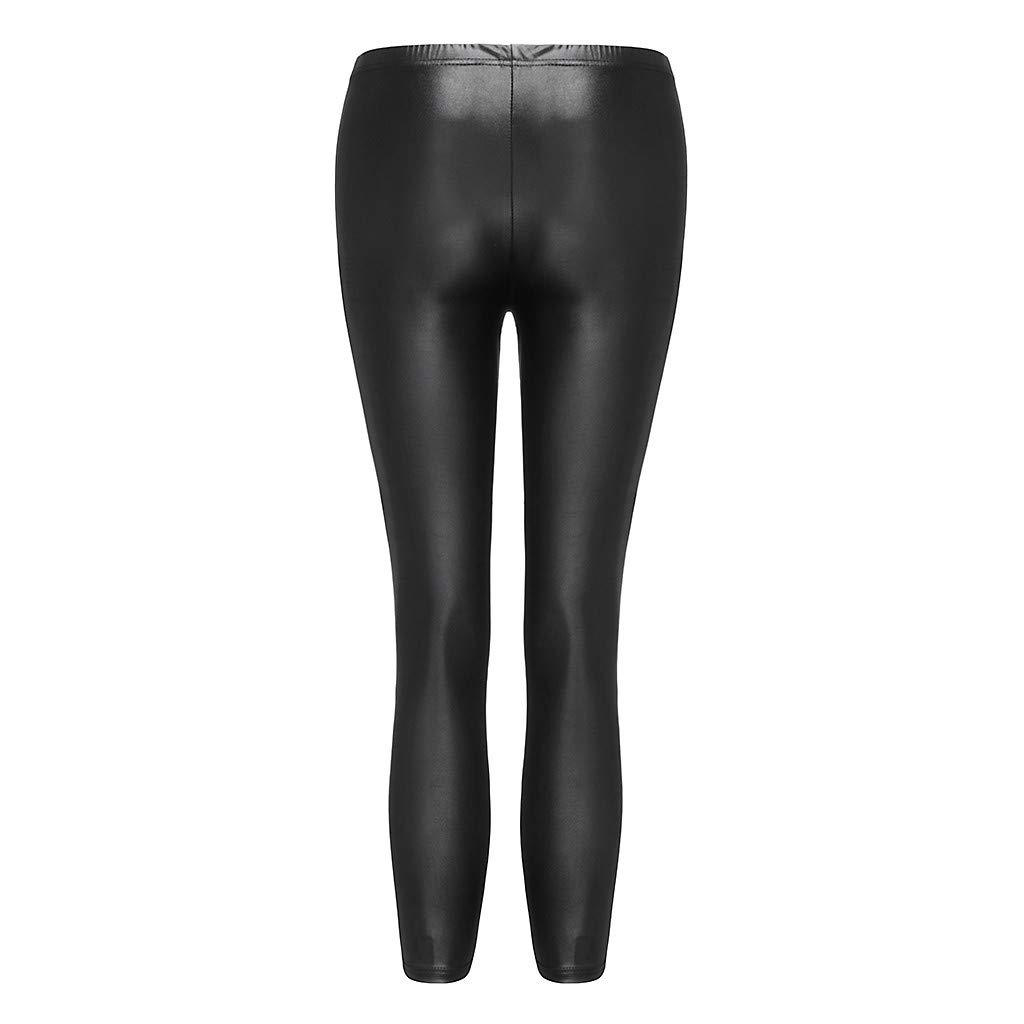 Women's Faux Leather Leggings - High Waist Slim Fit Workout Pants for Yoga, Running & Casual Wear | Imitation Leather Stretchy Pants