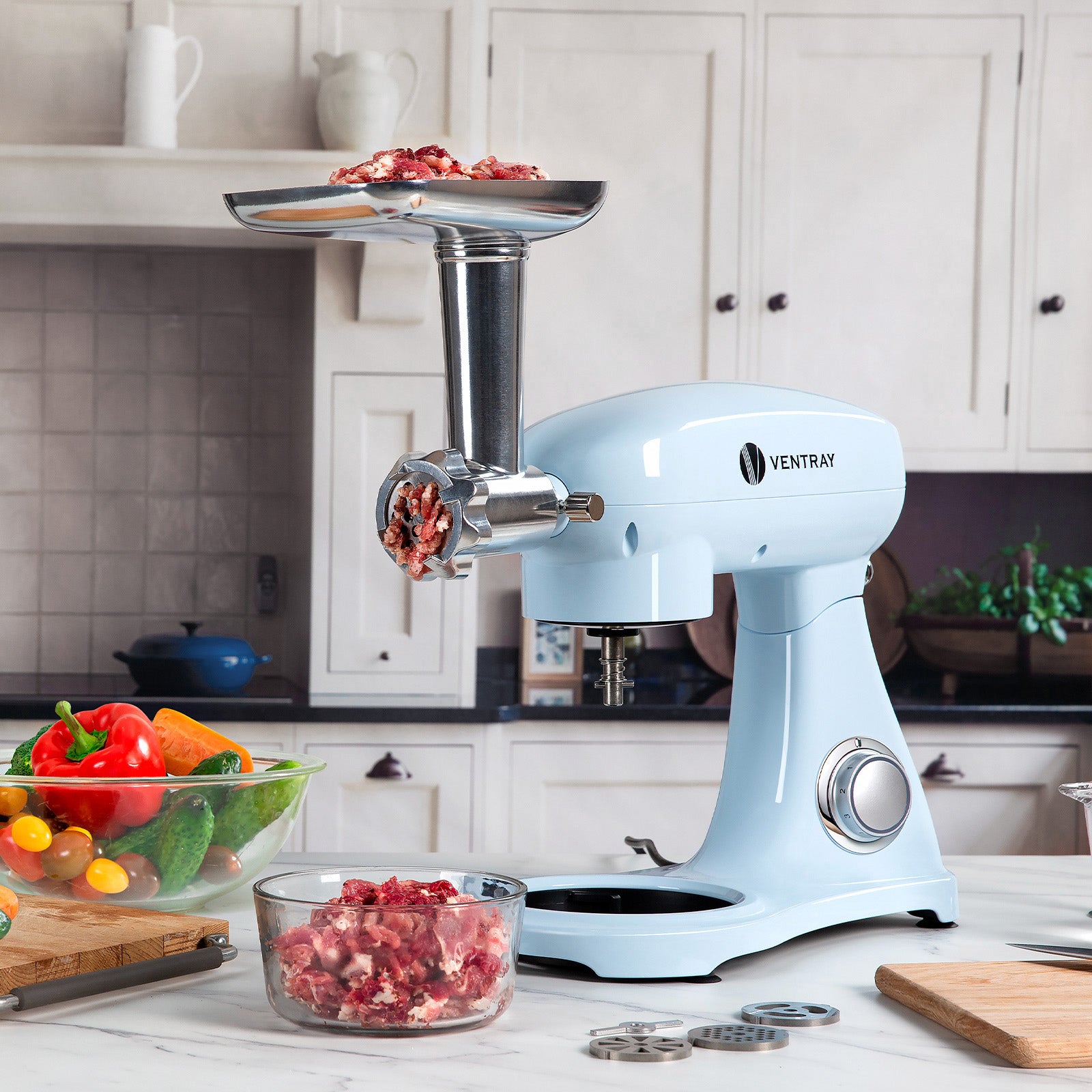 Electric Meat Grinder Attachment for KitchenAid Stand Mixer - Stainless Steel Food Grinder for Fresh Ground Beef, Sausage & More - Perfect for Home Cooking & Meal Prep