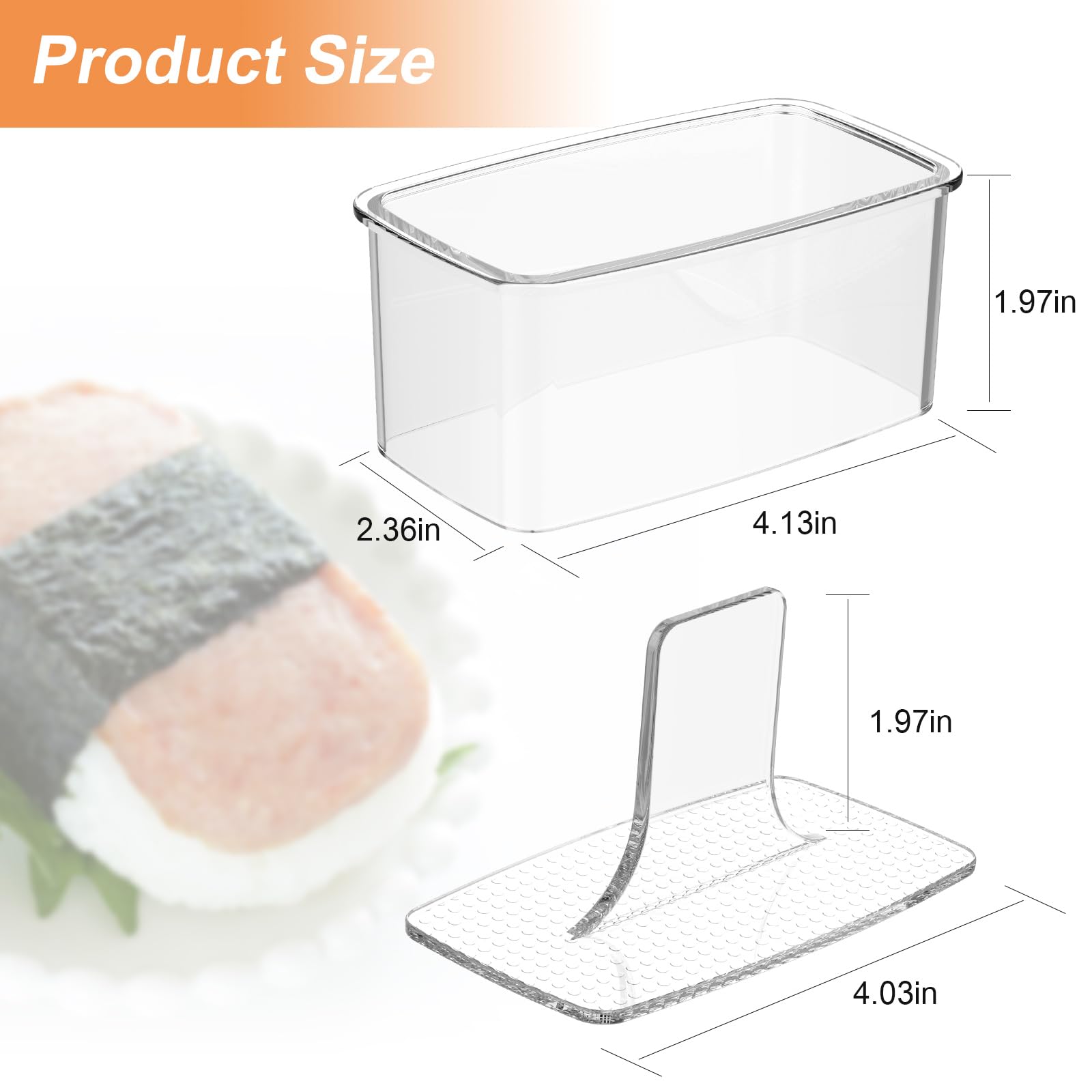 2PCS Clear Musubi Mold Kit - Non-Stick BPA-Free Sushi Maker Press for Hawaiian Onigiri - Perfect for Home Cooking & Restaurant Use