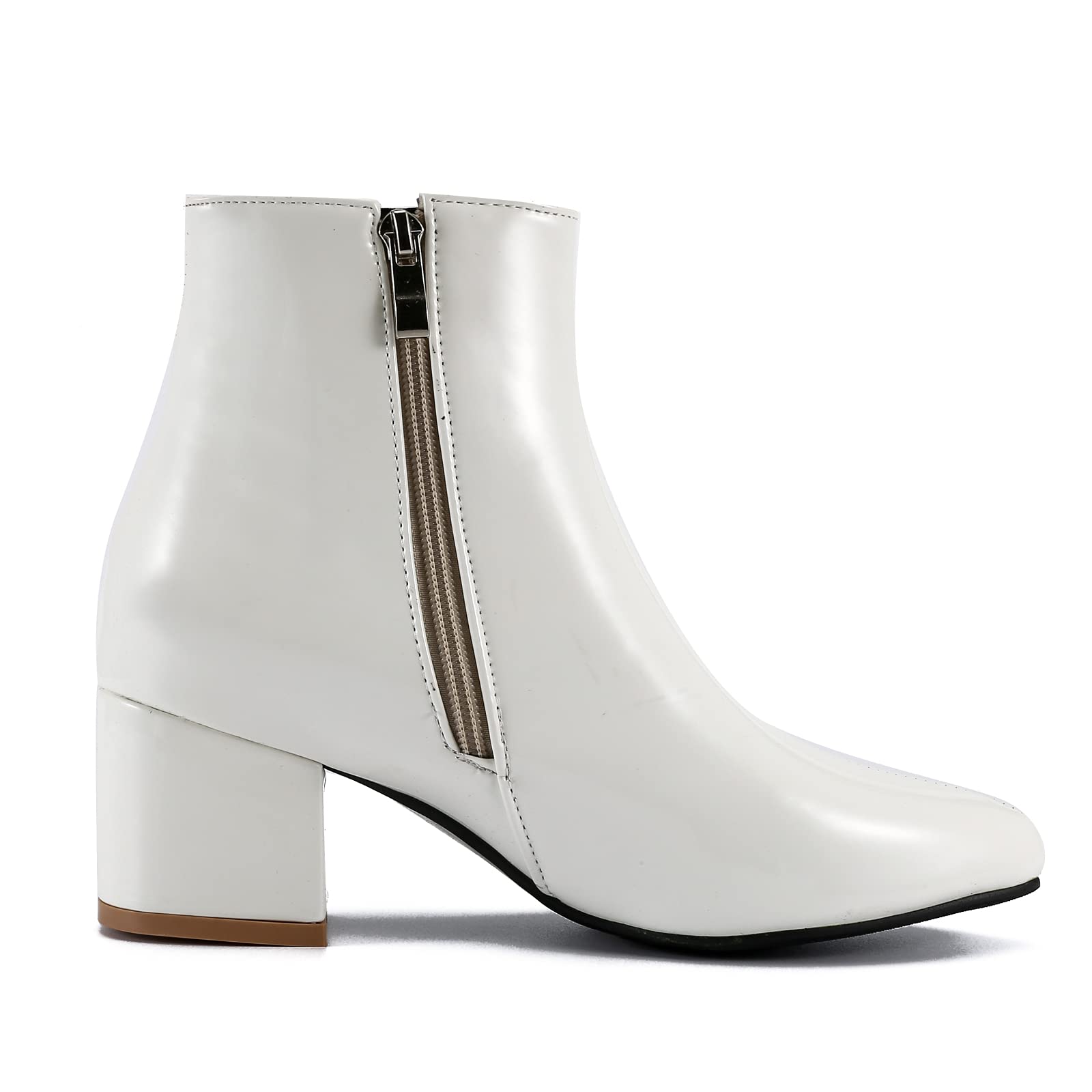 LIURUIJIA Women's Pointed Toe Ankle Boots with Chunky Heel & Side Zipper - Comfortable Lined Winter Boots for Fall & Winter Fashion | Perfect for Office, Party & Casual Outfits