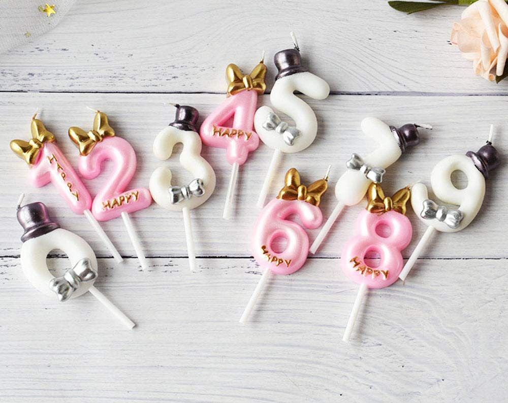 QQYL Pink & Purple Number 7 Birthday Cake Candle Topper - Gold 7th Birthday Girl Decoration for Cakes, Cupcakes & Party Decor | Perfect for 7th Birthday Celebrations, Cake Toppers & Girl's Birthday Party Decorations