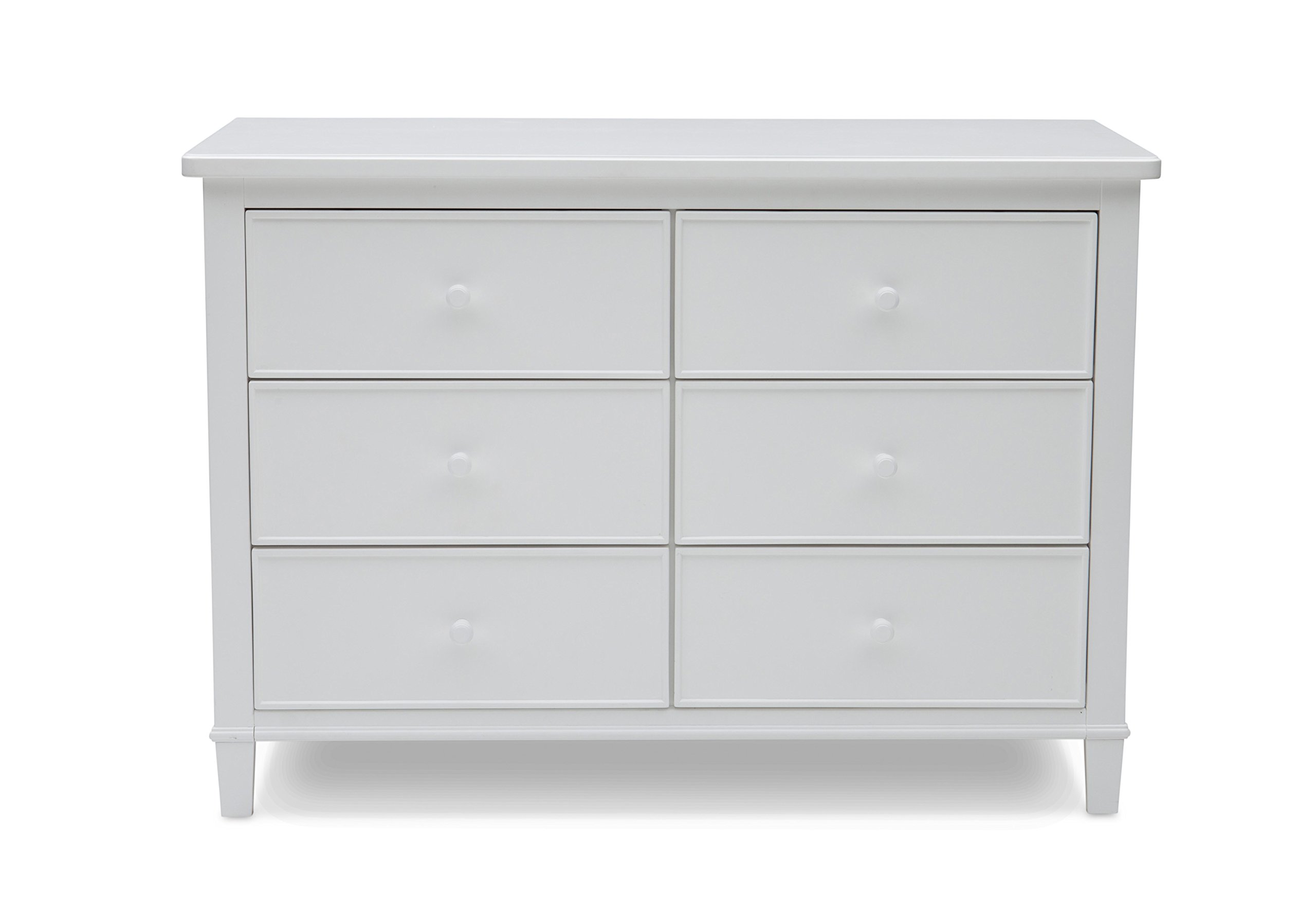 Delta Children Haven 6-Drawer Dresser - White Nursery Dresser for Baby Clothes & Storage | Perfect for Kids' Bedroom Organization & Nursery Decor