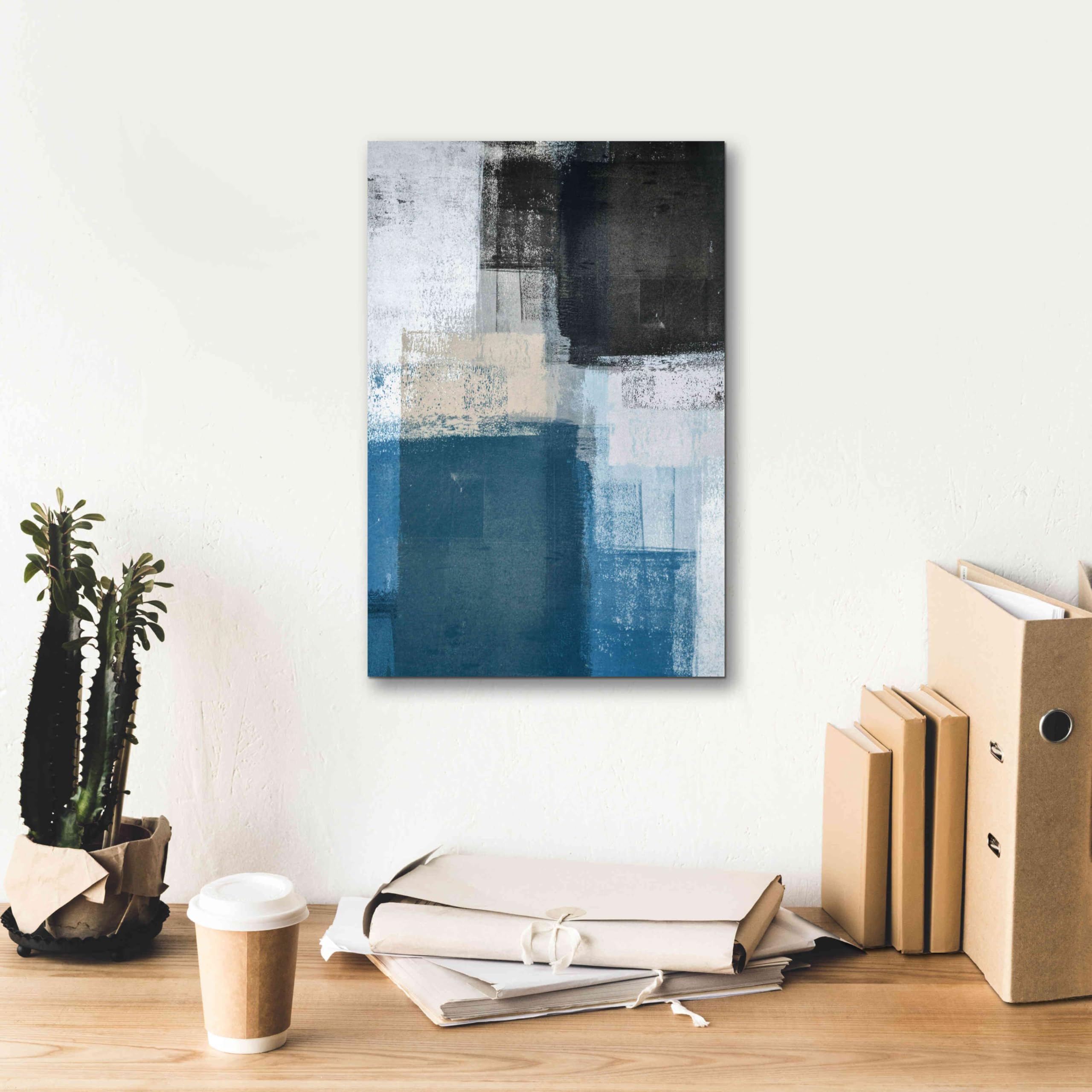 Abstract Blue II Giclee Canvas Wall Art by Incado - 12x18 Inches Modern Graffiti Painting for Living Room, Bedroom & Office Decor