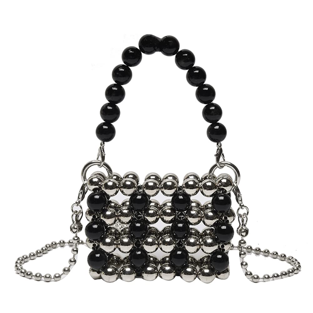 AIZHIYI Mini Pearl Beaded Crossbody Bag for Women - Small Chain Messenger Purse | Perfect for Parties, Dating & Daily Use