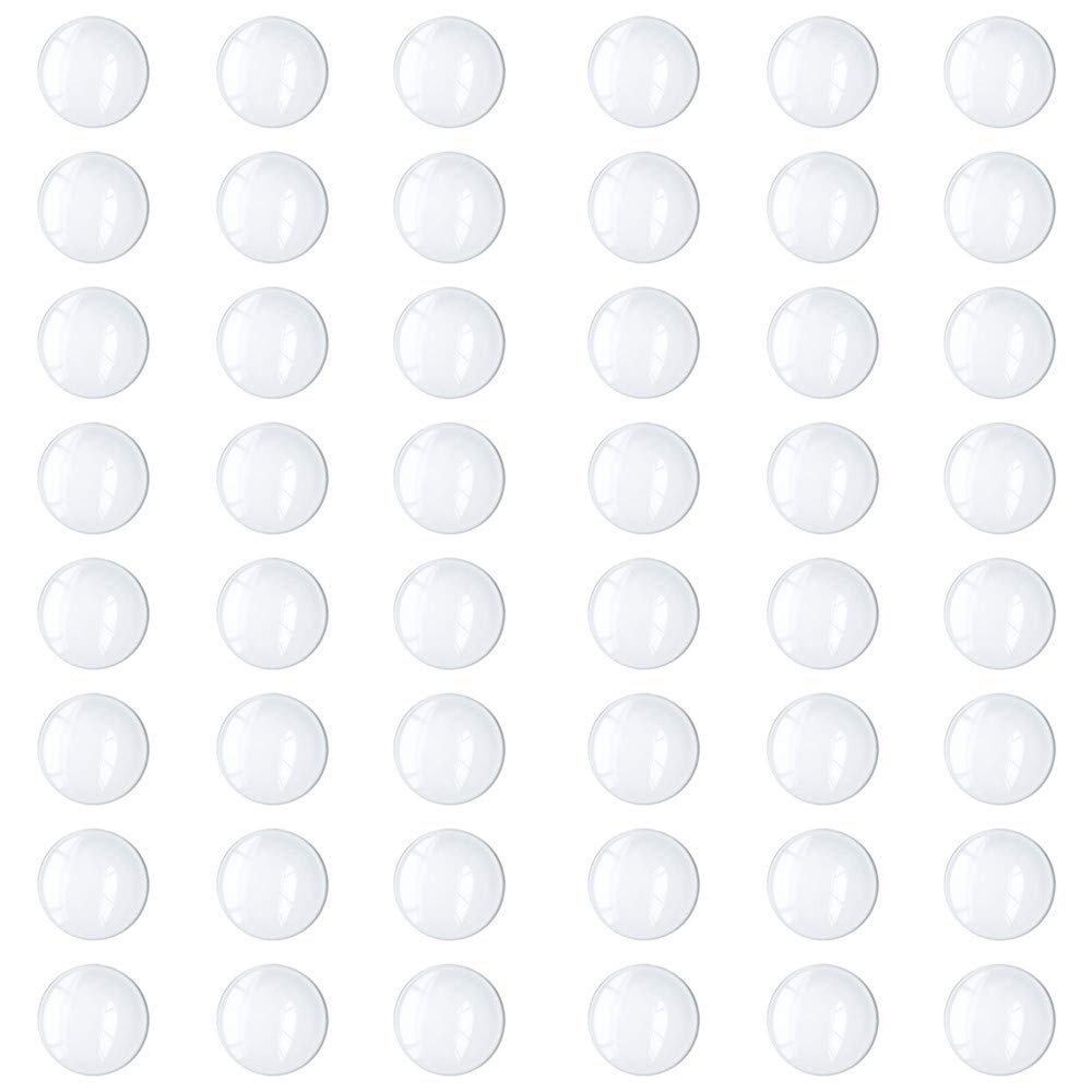15mm Flat Back Round Clear Glass Cabochons - 100 Pack Dome Tiles for DIY Jewelry Making, Earrings, Pendants, Arts & Crafts Projects - Perfect for Scrapbooking, Home Decor, and Gift Making