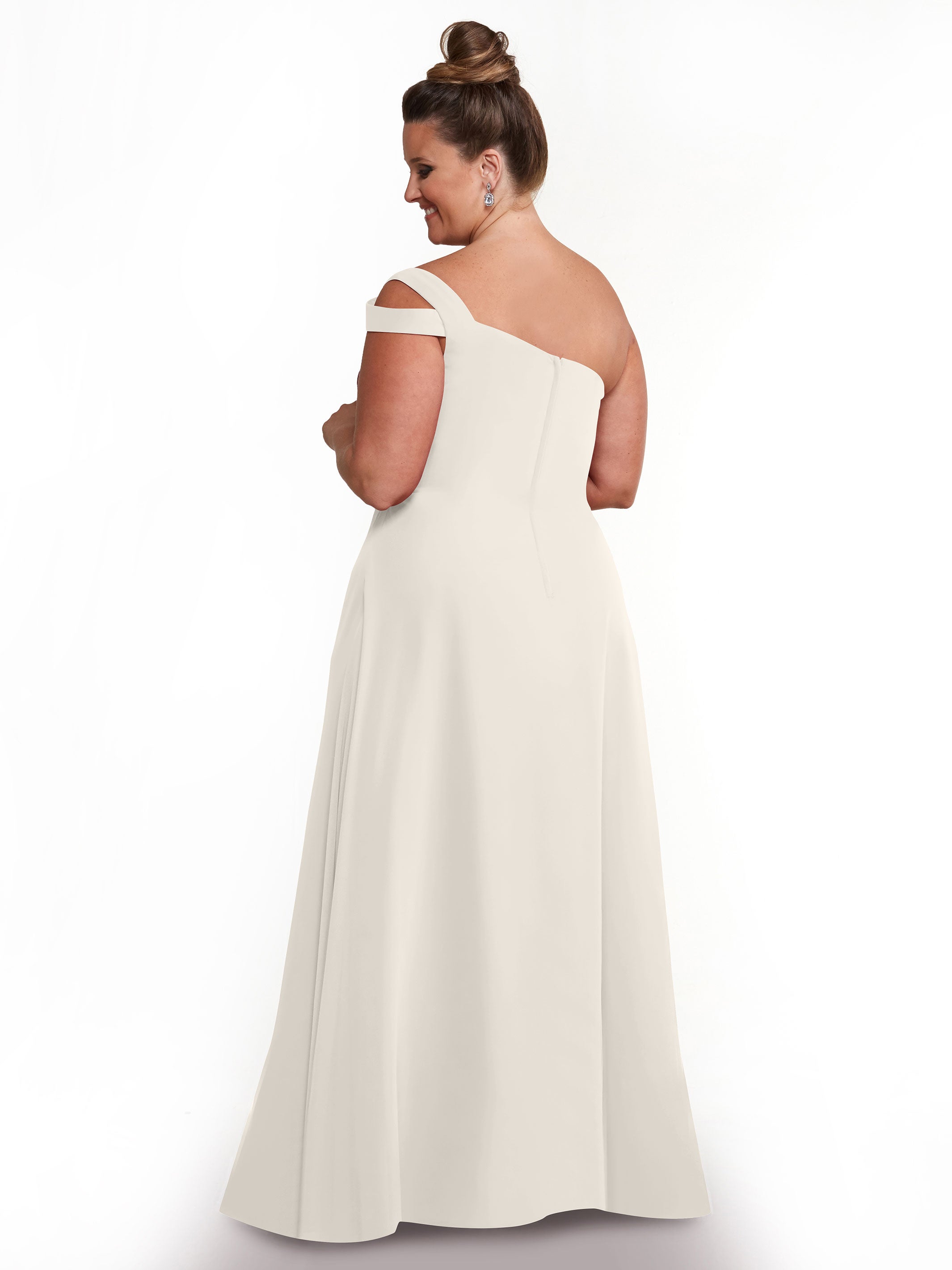Elegant 80139 Chiffon A-Line One Shoulder Bridesmaid Dress with High Slit - Perfect for Weddings, Prom & Formal Events