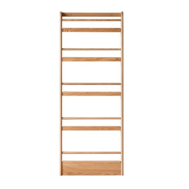 23.6x3.9x61.8 inch / 60x10x157 cm / natural wood color / five-layer bookshelf