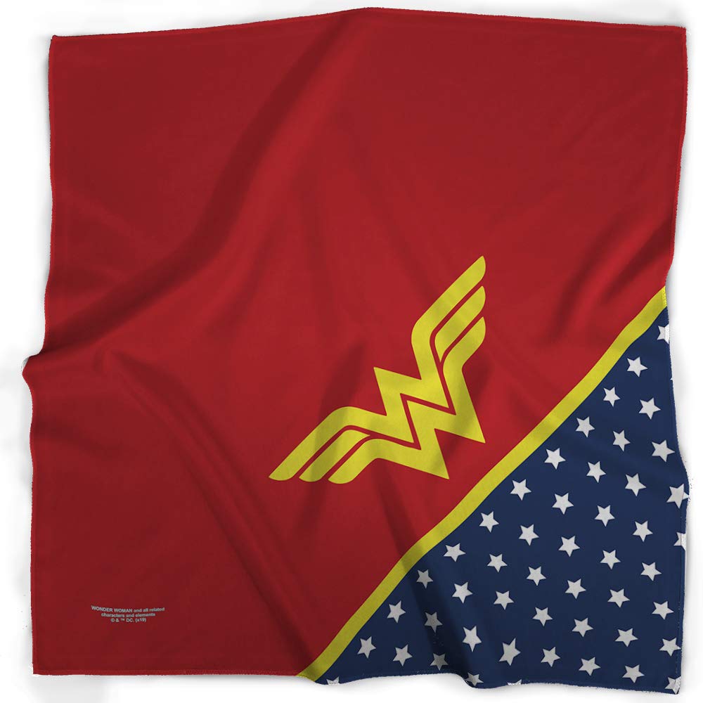 Wonder Woman Star Bandana - Red, Yellow, Blue & White - DC Comics Unisex Scarf for Women & Men - Perfect for Cosplay, Comic Con & Superhero Fans