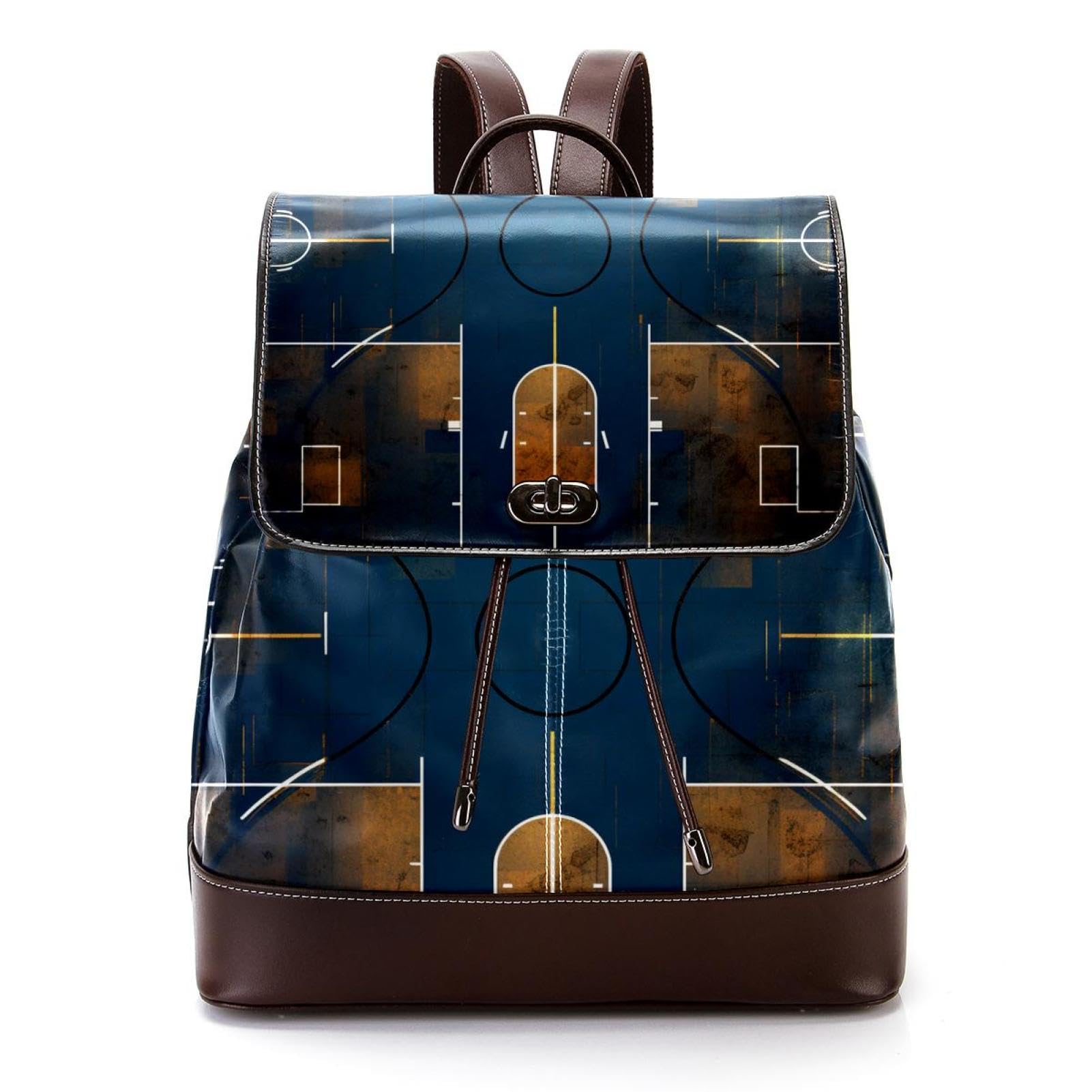 Stylish Unisex Travel Backpack with Artistic Basketball Court Design - Perfect for Work, Gym & Weekend Getaways
