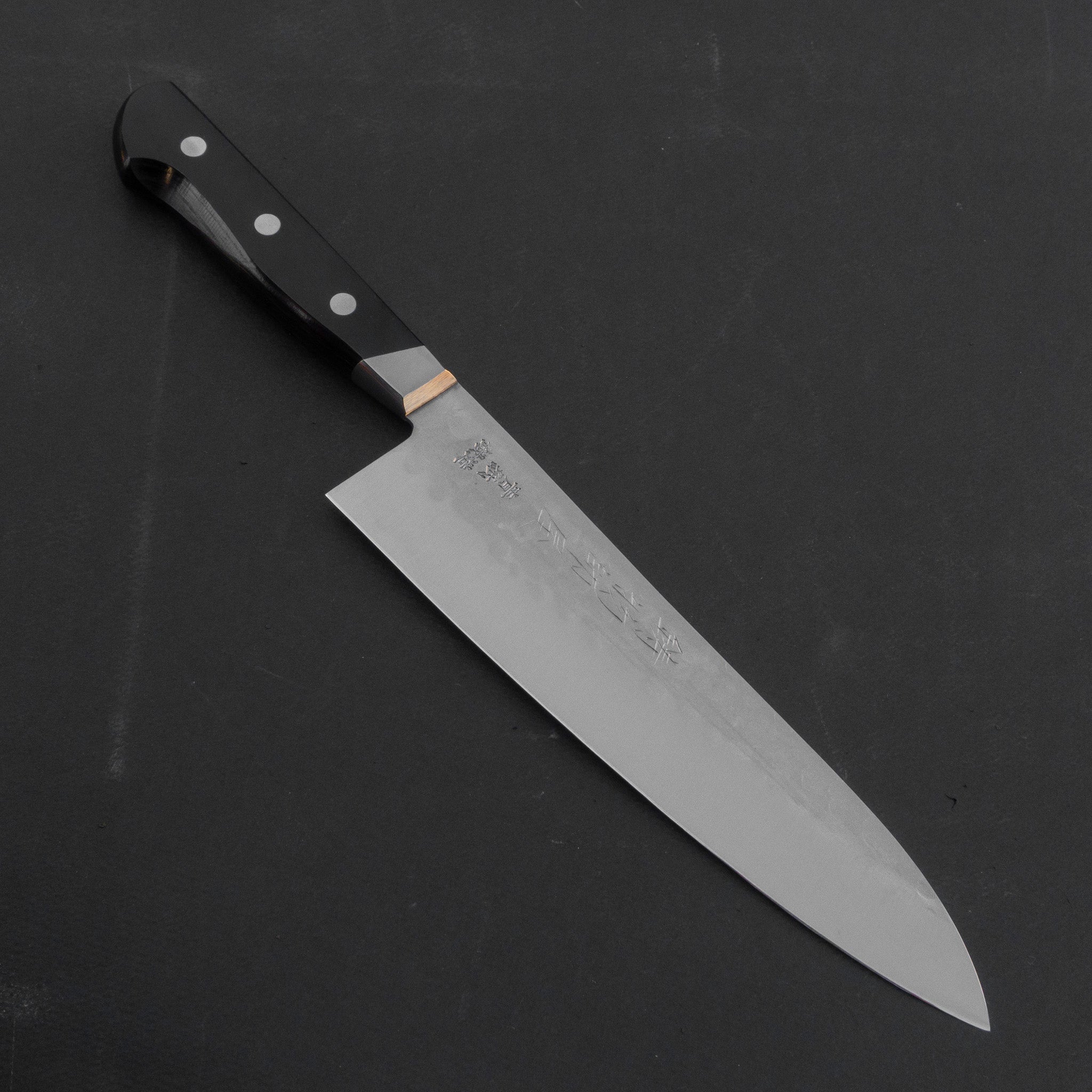 Hitohira Imojiya Kuma Blue #2 Nashiji Tsuchime Gyuto 200mm Japanese Chef Knife with Pakka Handle - Perfect for Sushi, Meat Cutting & Professional Kitchen Use