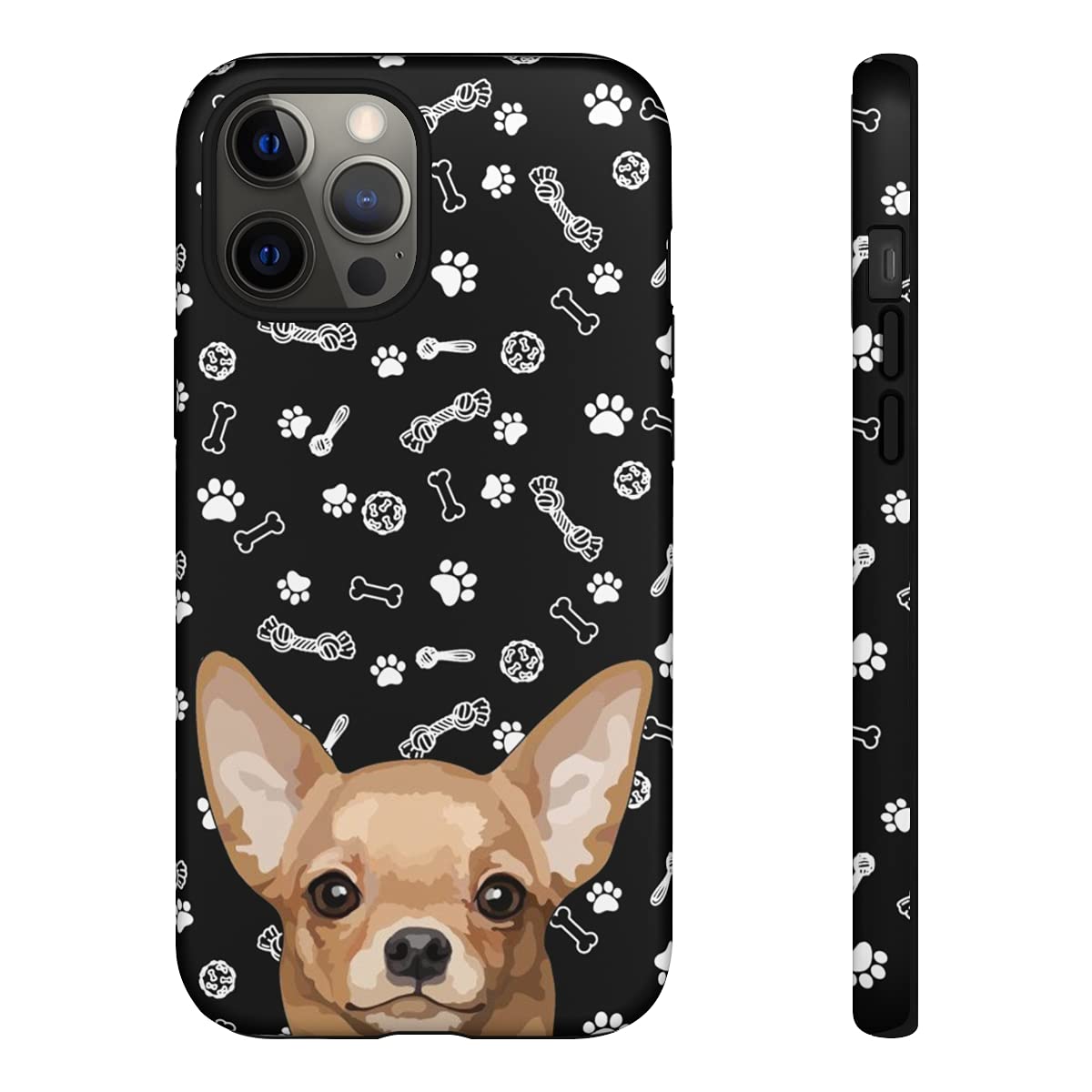 Unisex Black & Tan Chihuahua Dog Phone Case for iPhone 12 Pro Max - Cute Pet Lover Protective Cover with Unique Design | Perfect Gift for Dog Owners & Animal Lovers (Home, Office, Travel Use)