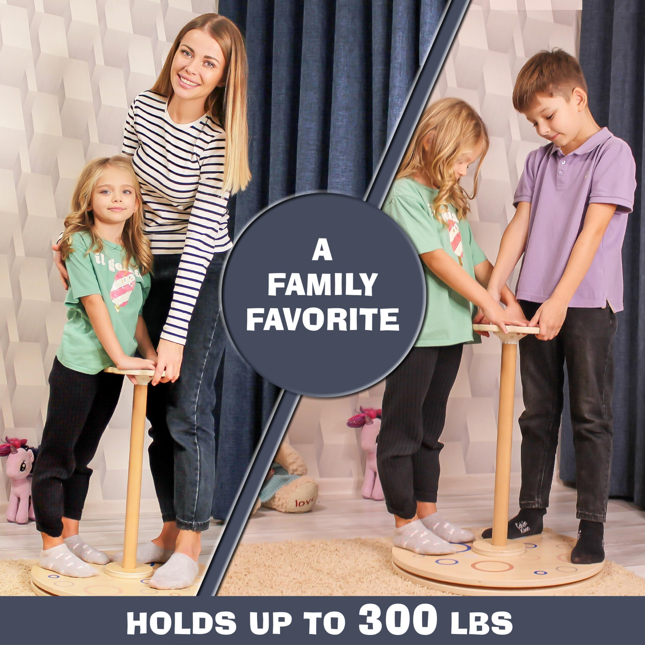 360° Spinning Wooden Balance Board for Toddlers Age 2-5 Years - Indoor/Outdoor Active Play Toy for Boys & Girls - Perfect Birthday Gift for 18 Months+ Kids - Great for Developing Motor Skills & Balance (Patent Pending)