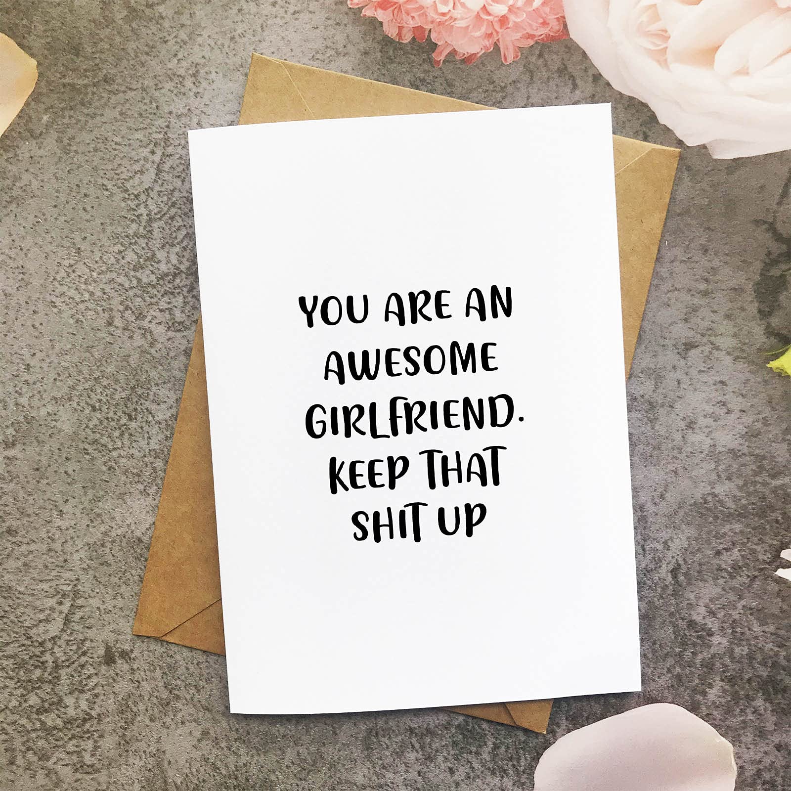 Funny Birthday Card for Girlfriend - Cute Anniversary Valentine's Day Christmas Greeting Card - Romantic Gift from Boyfriend - Perfect for Special Occasions & Surprise Moments