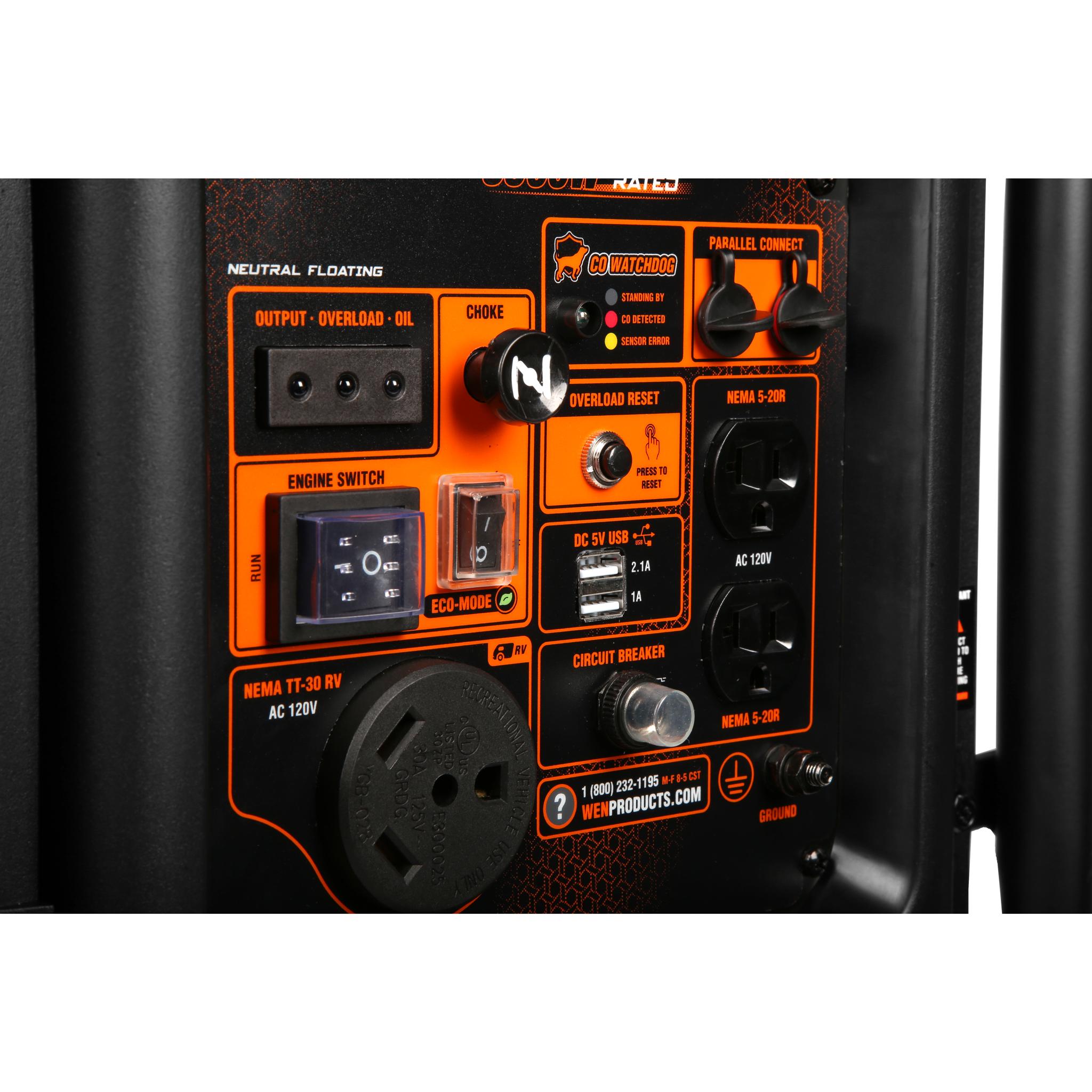 WEN DF402iX 4000W Dual Fuel Inverter Generator with CO Shutdown - RV Ready Portable Power for Camping, Emergencies & Outdoor Activities