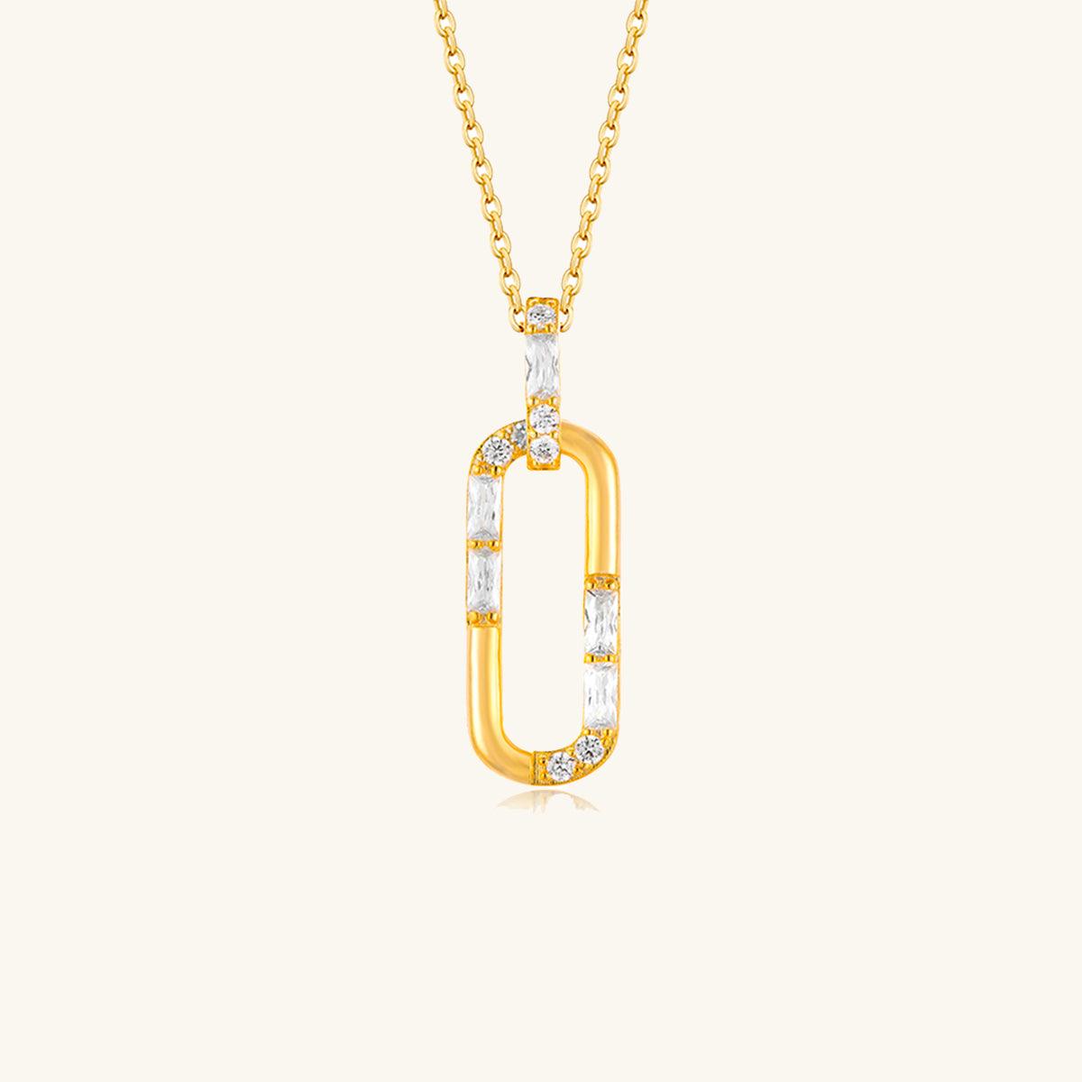 Golden Pin Pendant Necklace - Elegant 14K Gold Plated Jewelry for Women | Perfect for Parties, Weddings & Everyday Wear