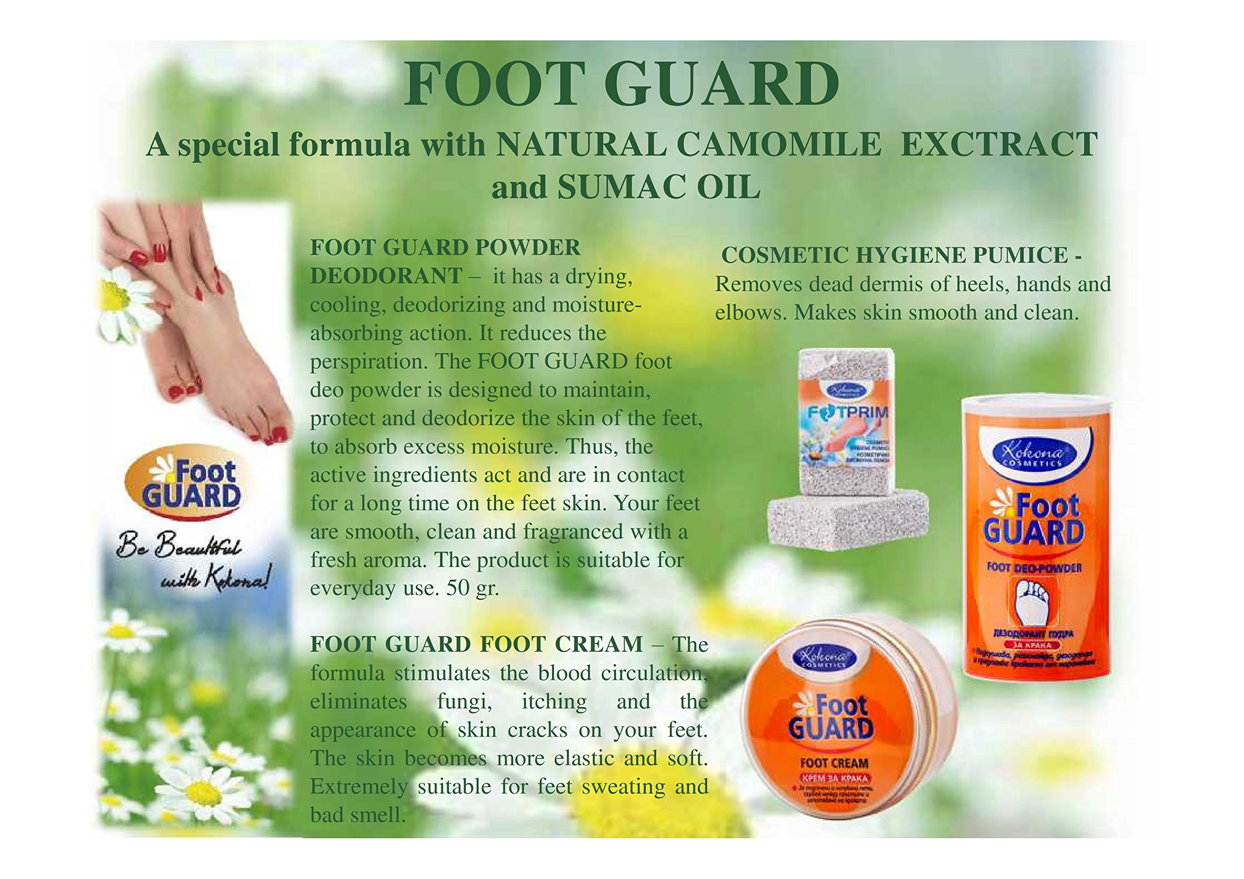 Foot Guard Deodorant Powder - Paraben Free, 50g - Odor Control & Sweat Protection for Active Lifestyles, Gym & Daily Use