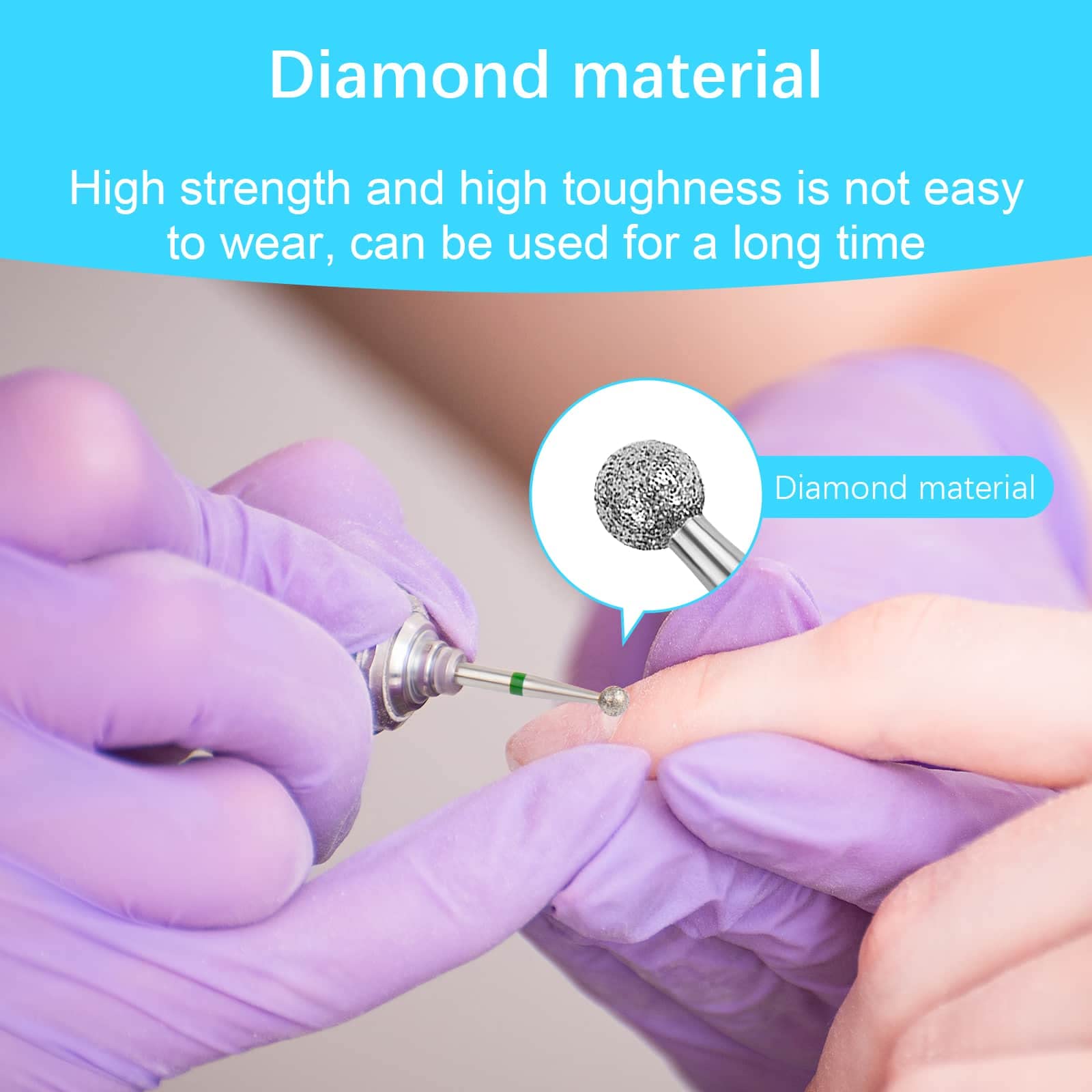 Diamond Cuticle Drill Bits for Nails - 3pcs 3/32'' Electric Nail File Machine Pedicure Tools - Perfect for Salon & Home Manicure/Pedicure