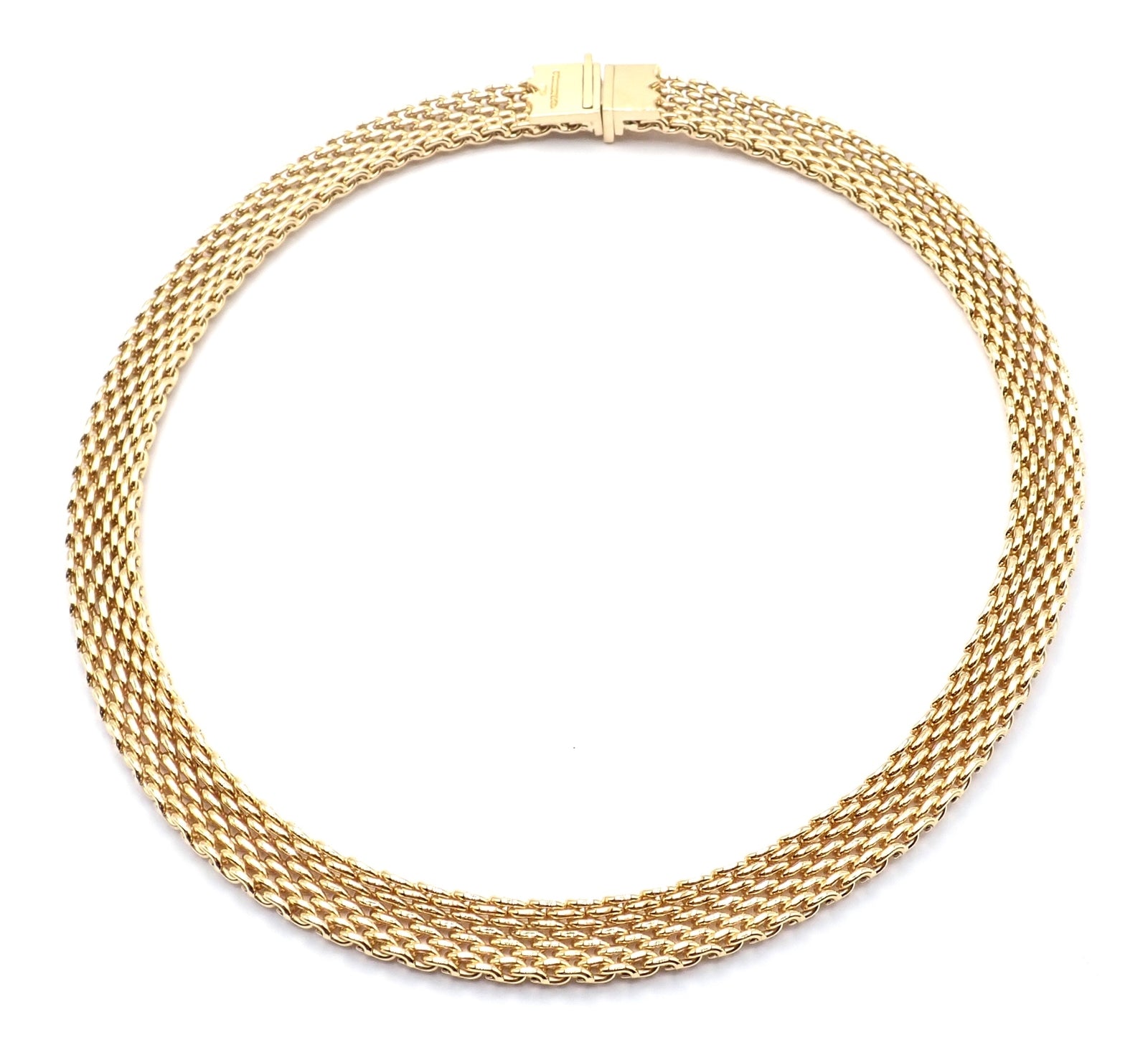 Authentic Tiffany & Co 18K Yellow Gold Somerset Mesh Heavy Necklace 89.3g | Luxury Jewelry for Women, Perfect for Weddings, Anniversaries & Special Occasions