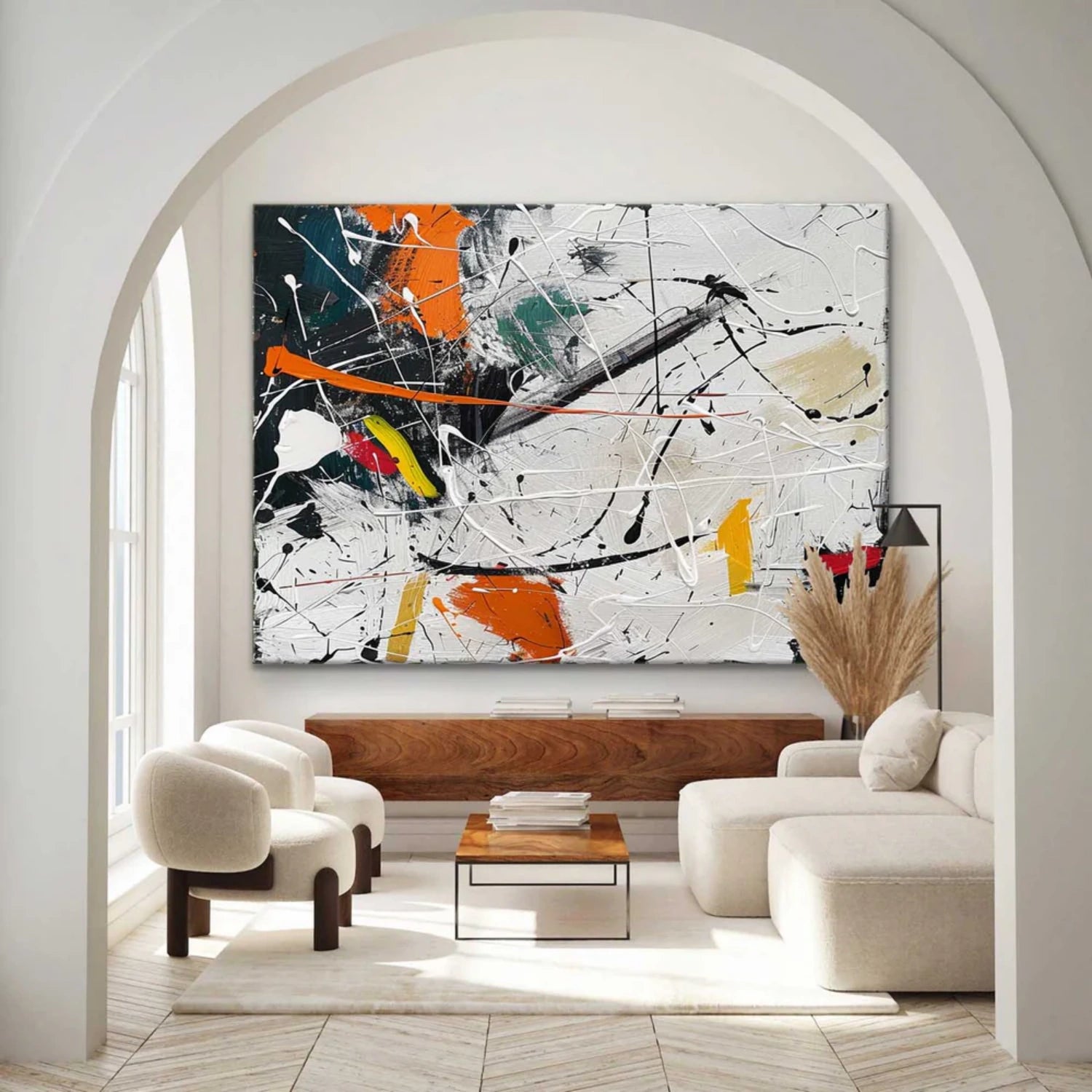 Pollock Art #JP005 - Abstract Drip Painting Wall Decor for Modern Home & Office | Perfect for Living Room, Bedroom & Office Spaces
